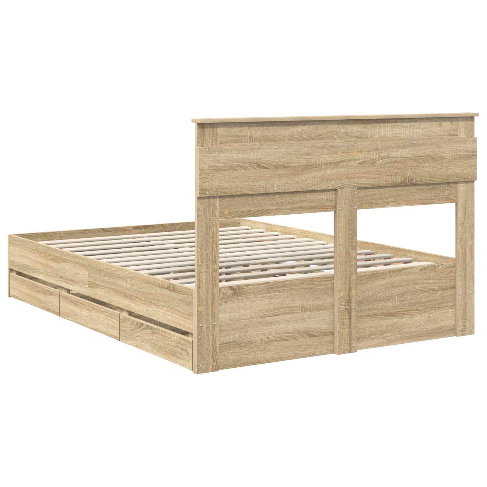 Bed Frame with Drawer Sonoma Oak 150 x 200 cm Engineered Wood