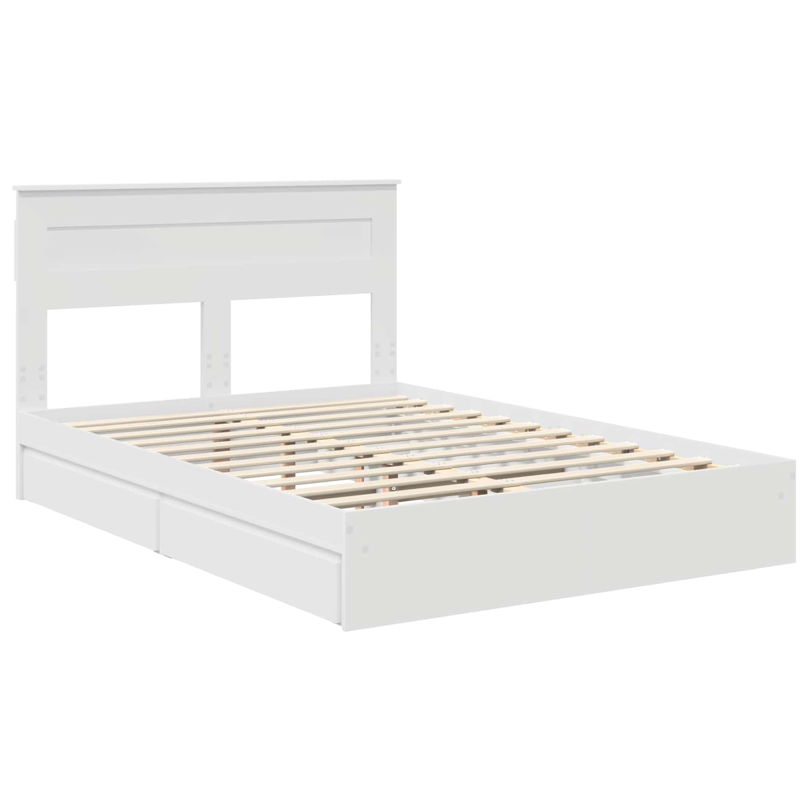 Storage Bed with Headboard White 150 x 200 cm Engineered Wood
