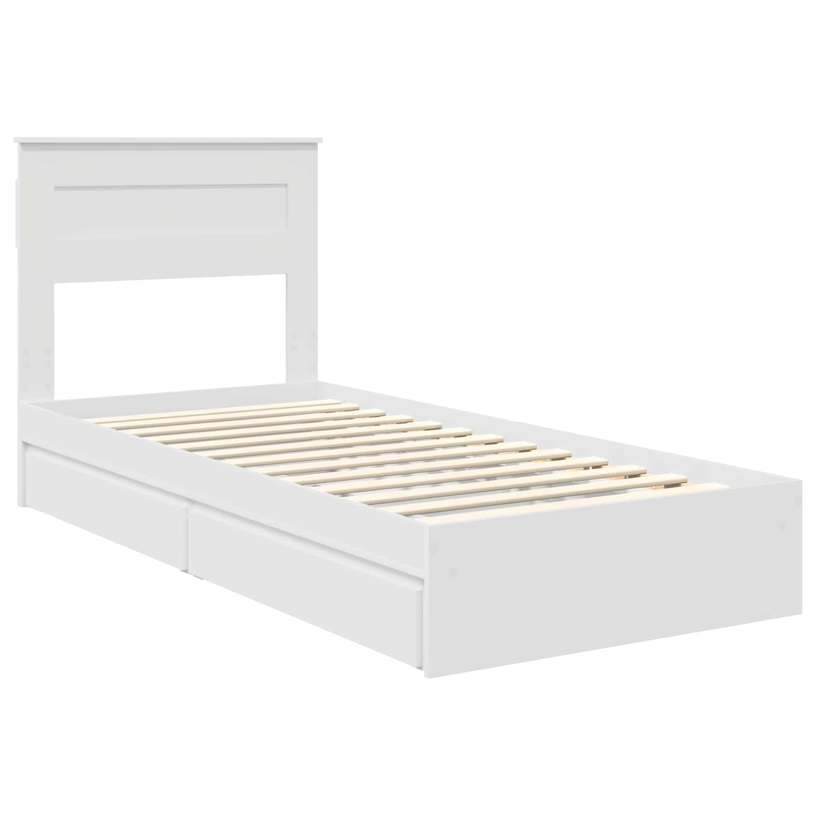 Storage Bed with Headboard White 90 x 190 cm Engineered Wood