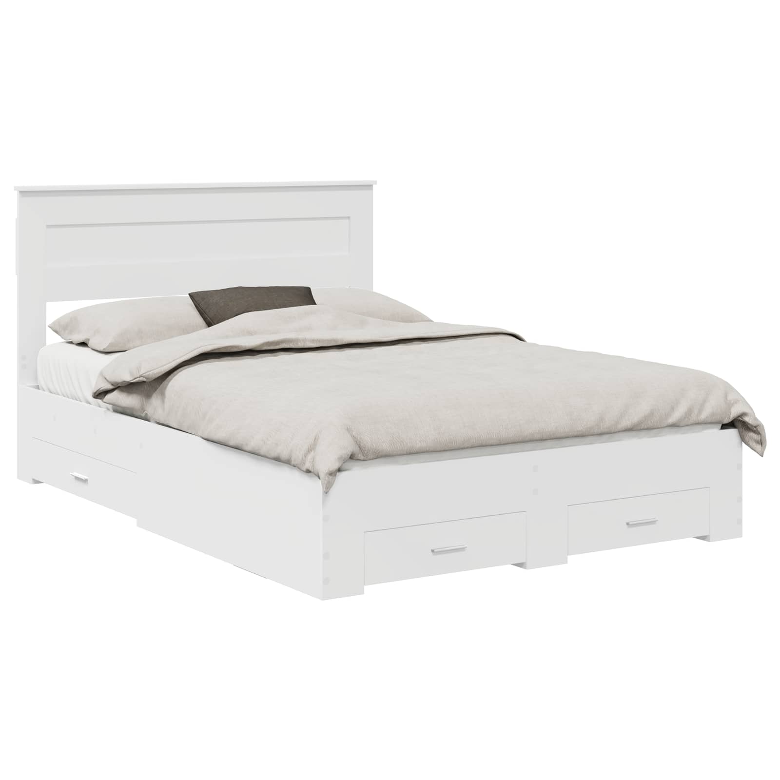 Bed Frame with Headboard White 150 x 200 cm Engineered Wood