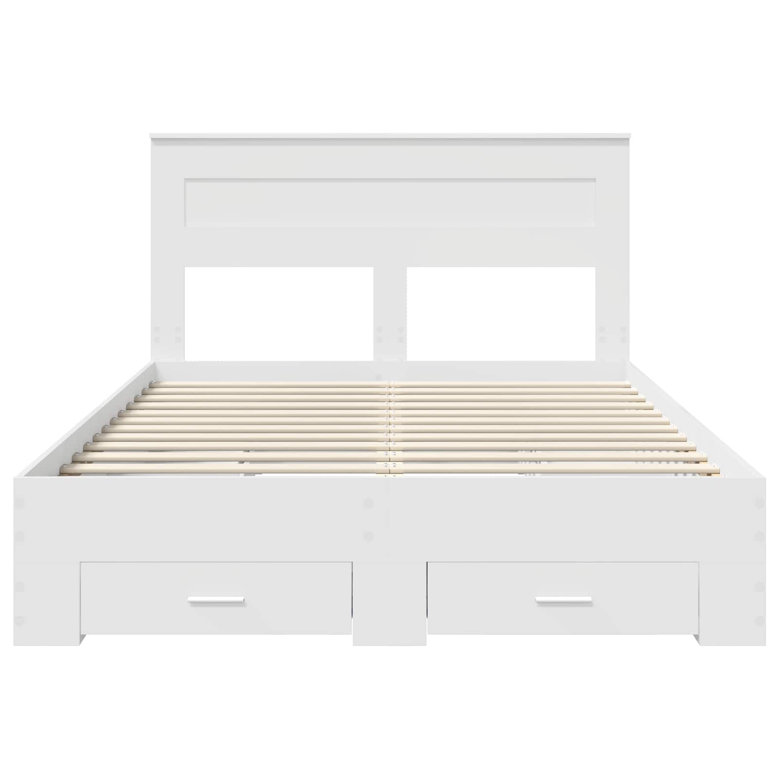 Bed Frame with Headboard White 150 x 200 cm Engineered Wood