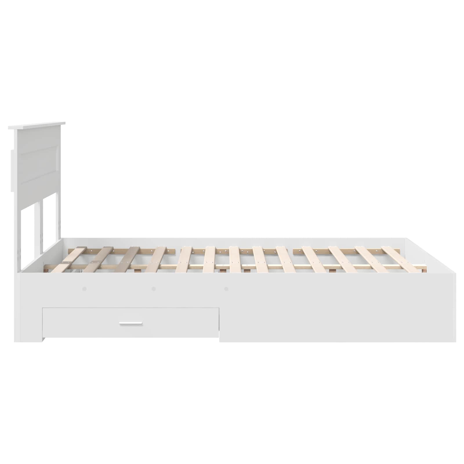 Bed Frame with Headboard White 150 x 200 cm Engineered Wood