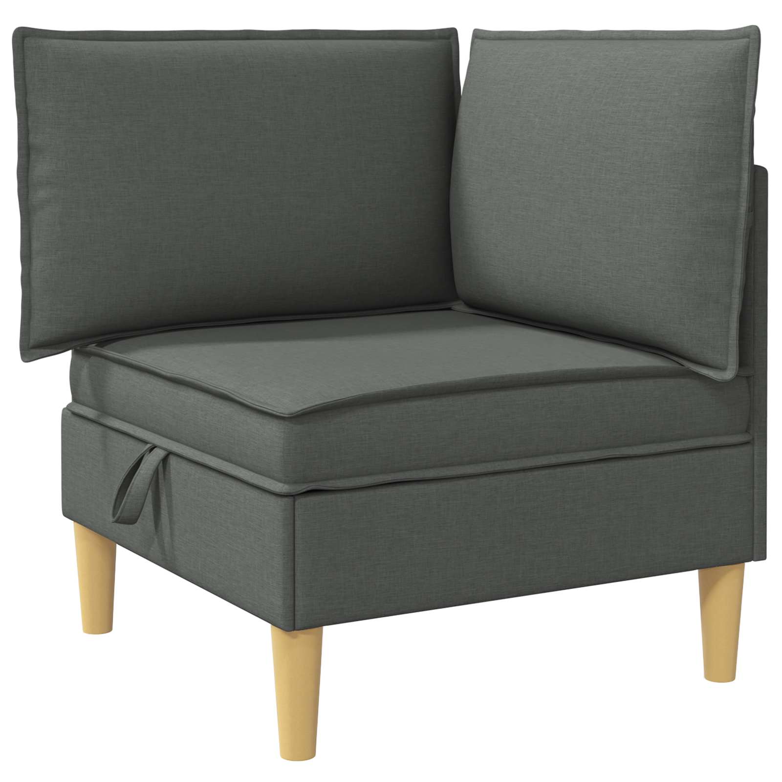 Modular Sofa Set with Storage 4 pcs Dark Grey Fabric
