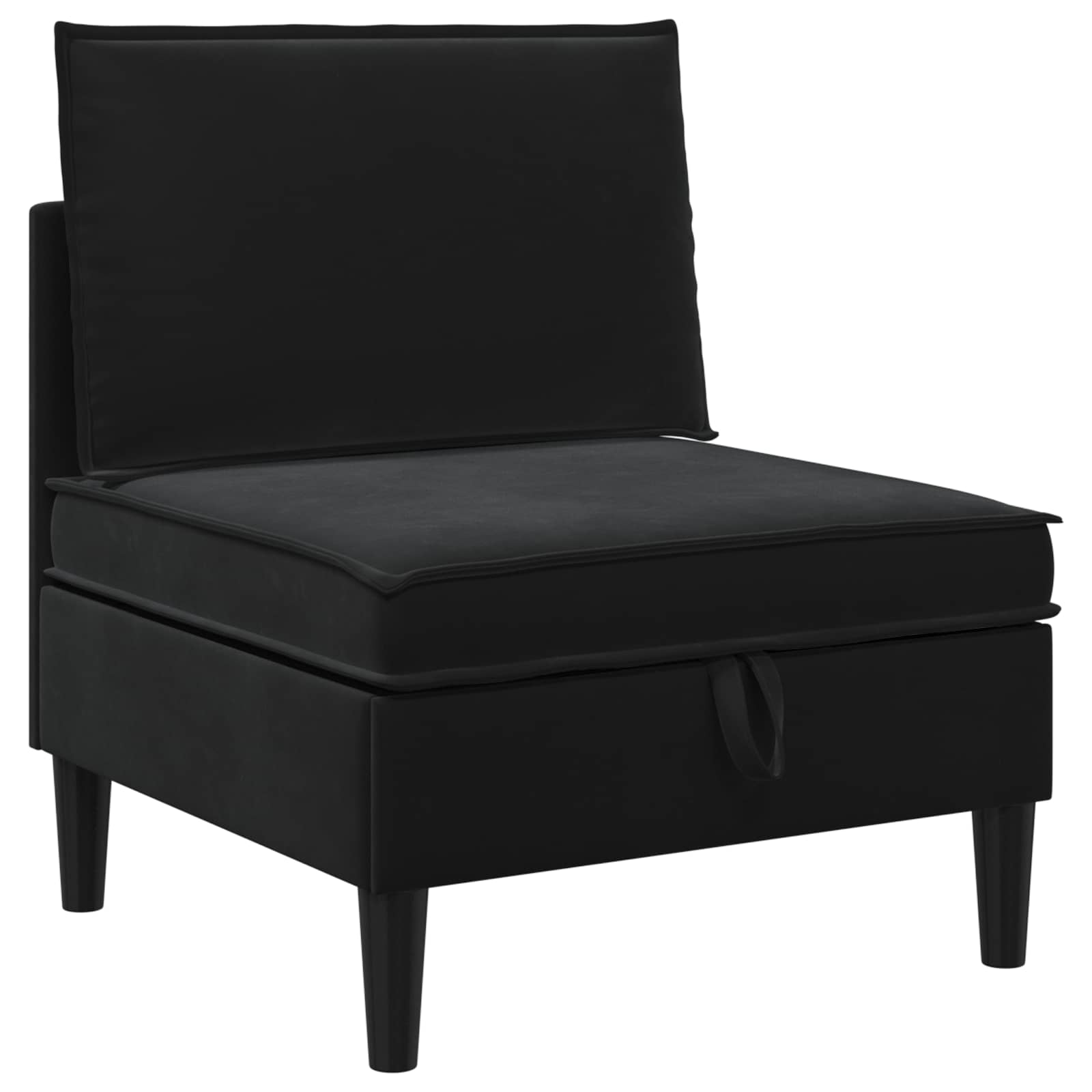 Living Room Furniture Set 5 pcs Black Velvet