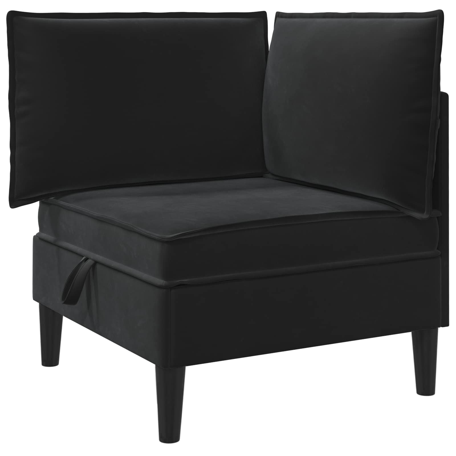 Living Room Furniture Set 6 pcs Black Velvet