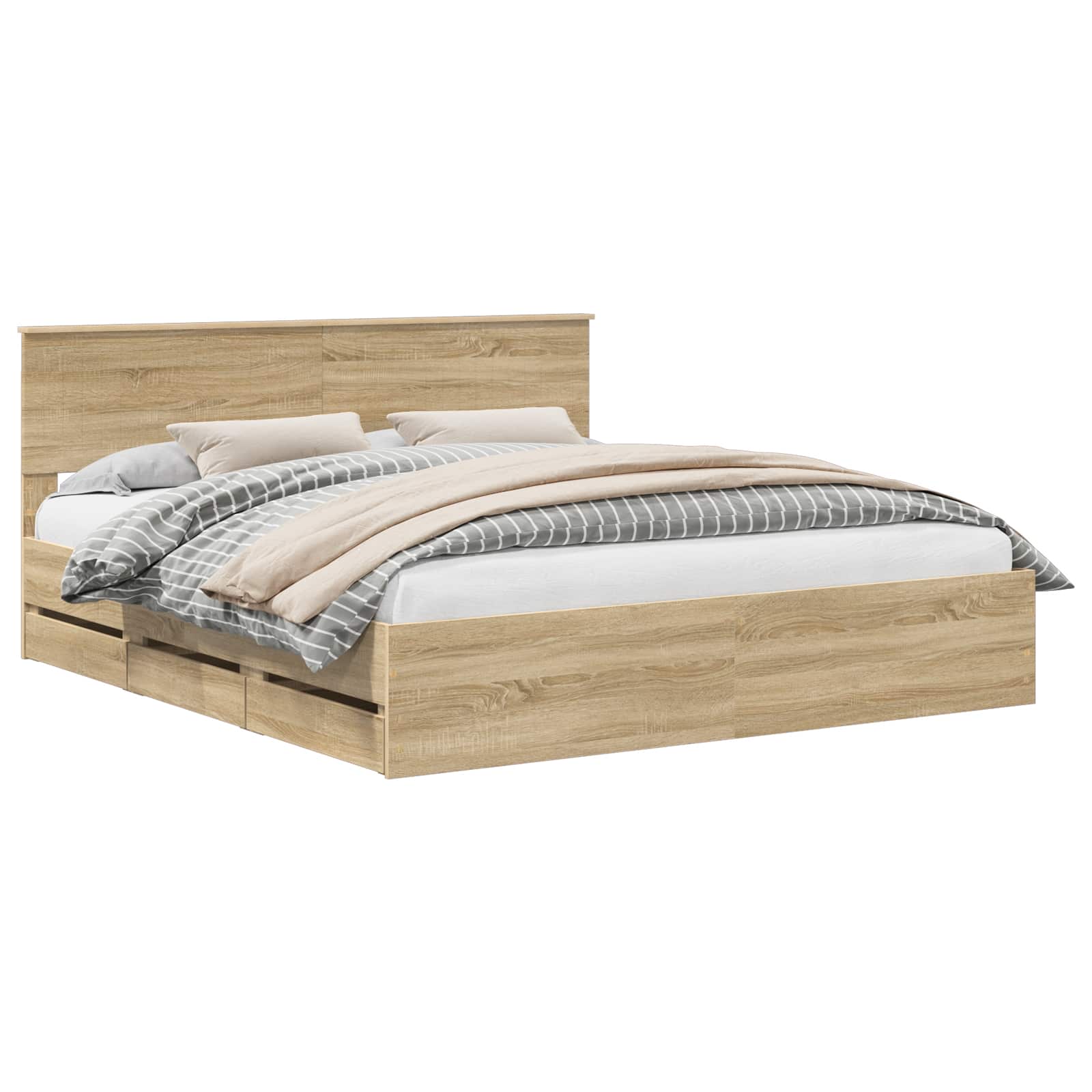 Bed Frame with Drawer Sonoma Oak 180 x 200 cm Engineered Wood