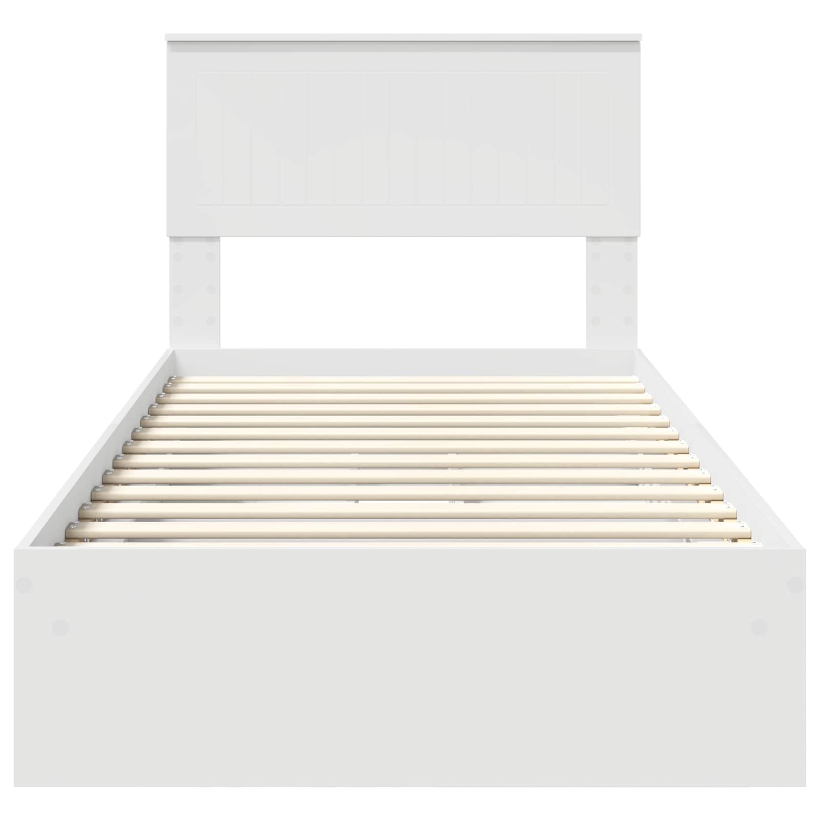 Storage Bed with Headboard White 90 x 190 cm Engineered Wood
