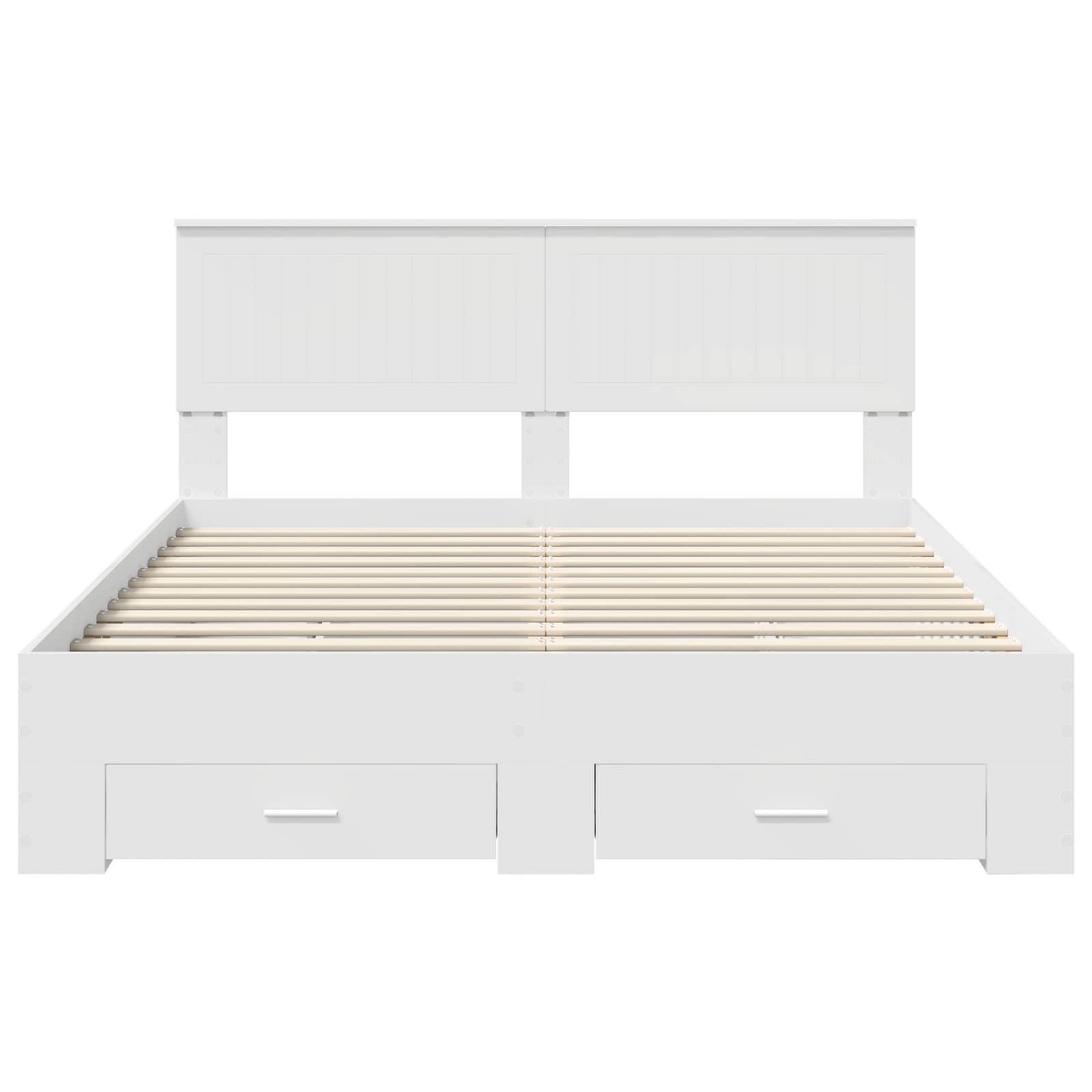 Bed Frame with Drawer White 150 x 200 cm Engineered Wood
