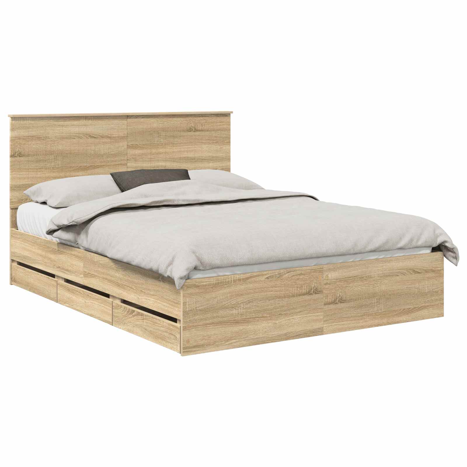 Bed Frame with Drawer Sonoma Oak 150 x 200 cm Engineered Wood
