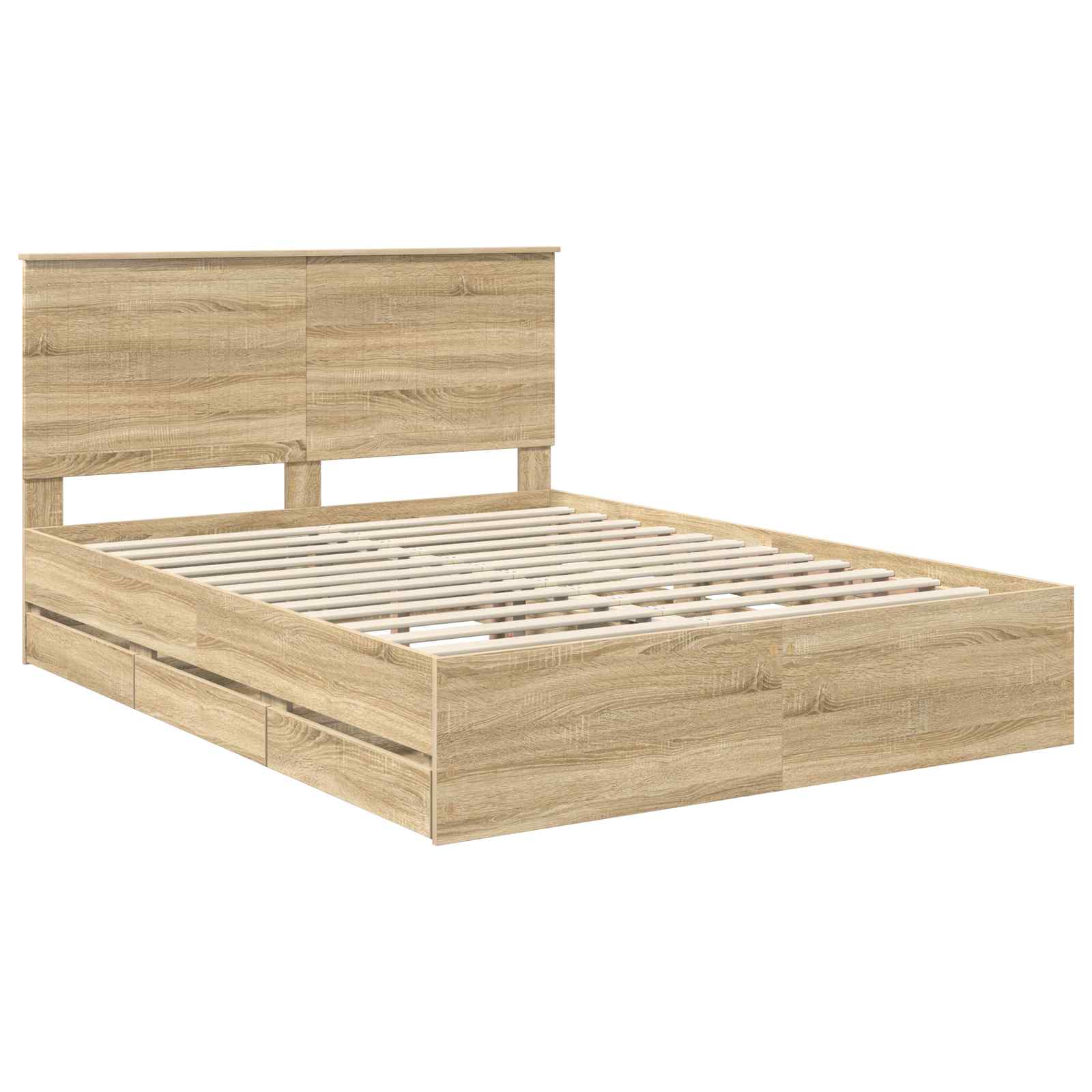 Bed Frame with Drawer Sonoma Oak 150 x 200 cm Engineered Wood