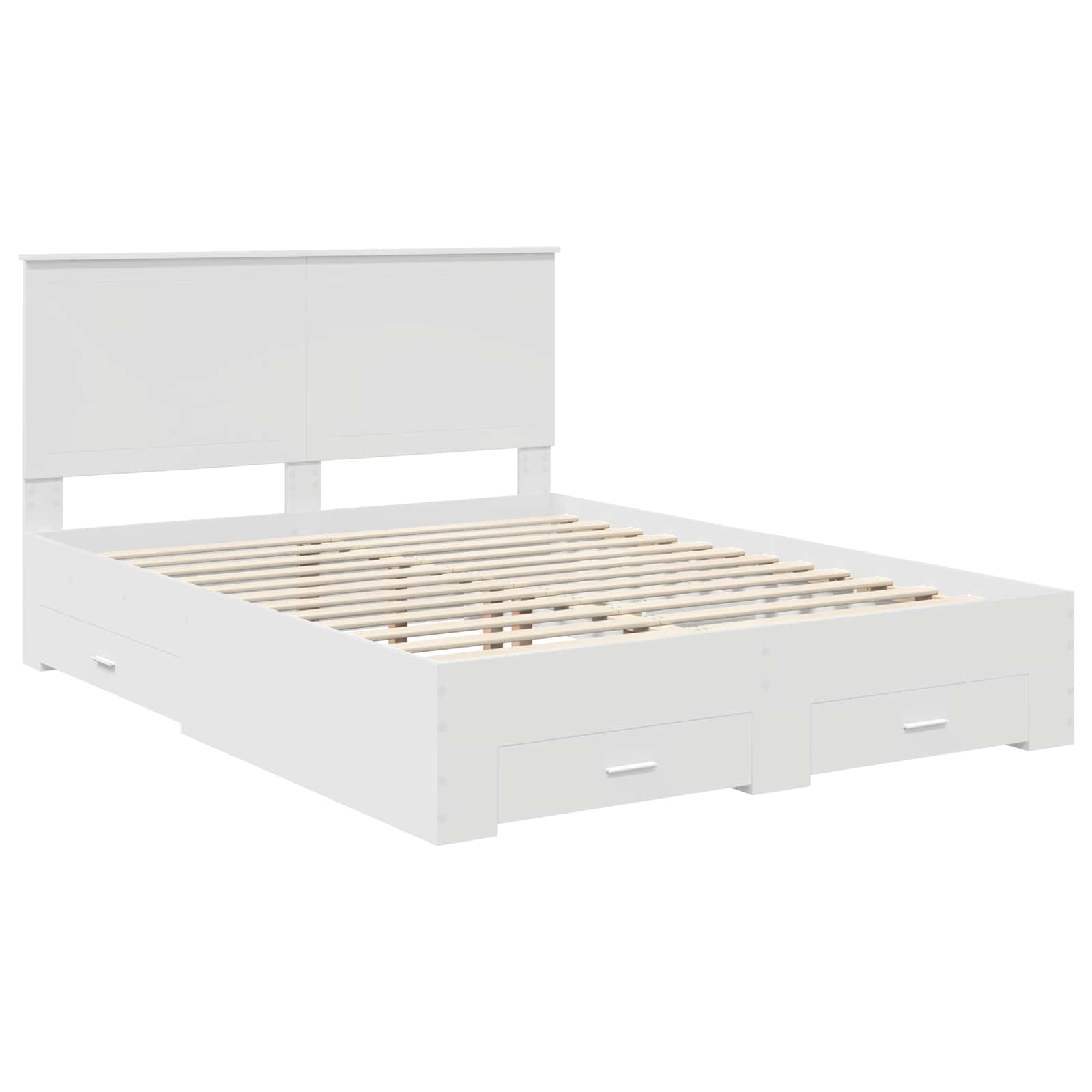 Bed Frame with Drawer White 150 x 200 cm Engineered Wood