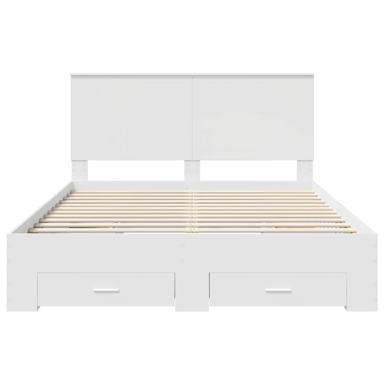 Bed Frame with Drawer White 150 x 200 cm Engineered Wood