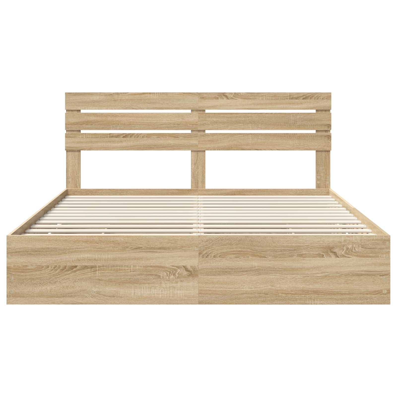 Bed Frame with Drawer Sonoma Oak 180 x 200 cm Engineered Wood