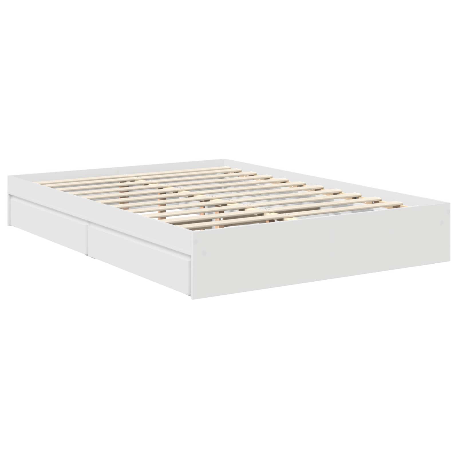 Storage Bed with Headboard White 150 x 200 cm Engineered Wood