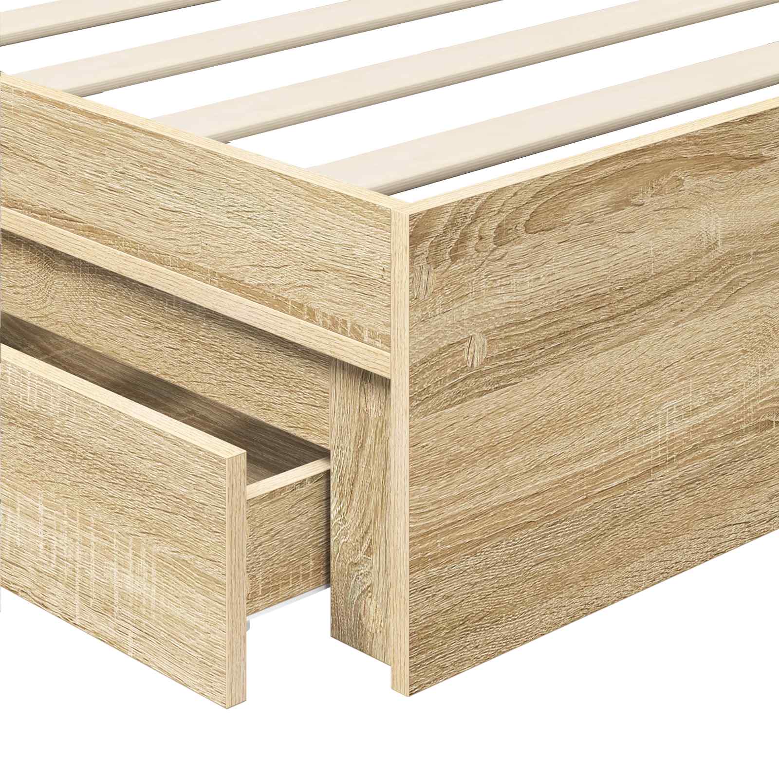 Storage Bed with Headboard White 90 x 190 cm Engineered Wood