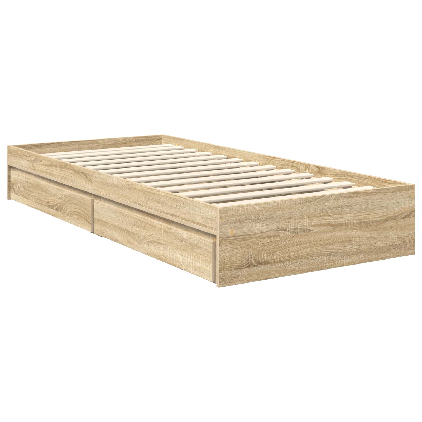 Storage Bed with Headboard White 90 x 190 cm Engineered Wood