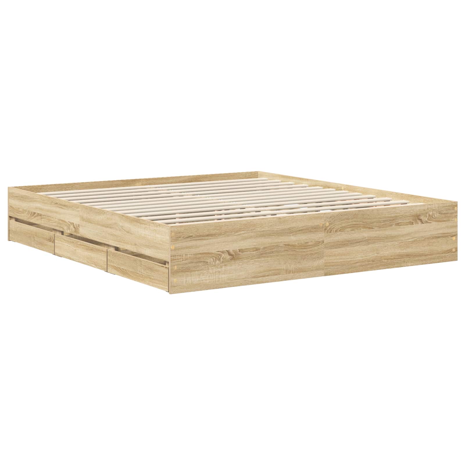 Bed Frame with Drawer Sonoma Oak 180 x 200 cm Engineered Wood