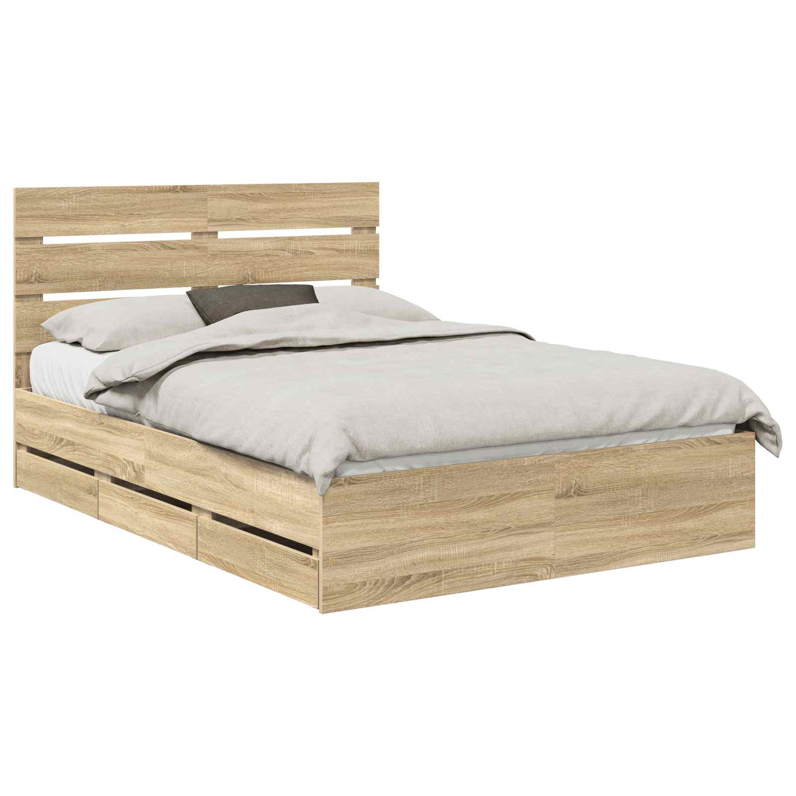 Bed Frame with Drawer Sonoma Oak 150 x 200 cm Engineered Wood