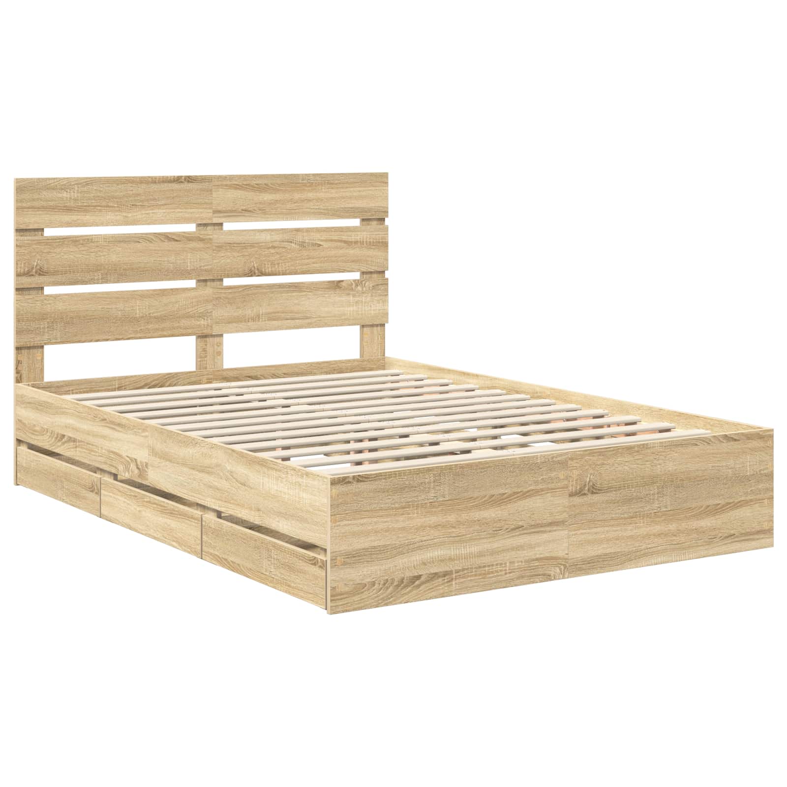 Bed Frame with Drawer Sonoma Oak 150 x 200 cm Engineered Wood
