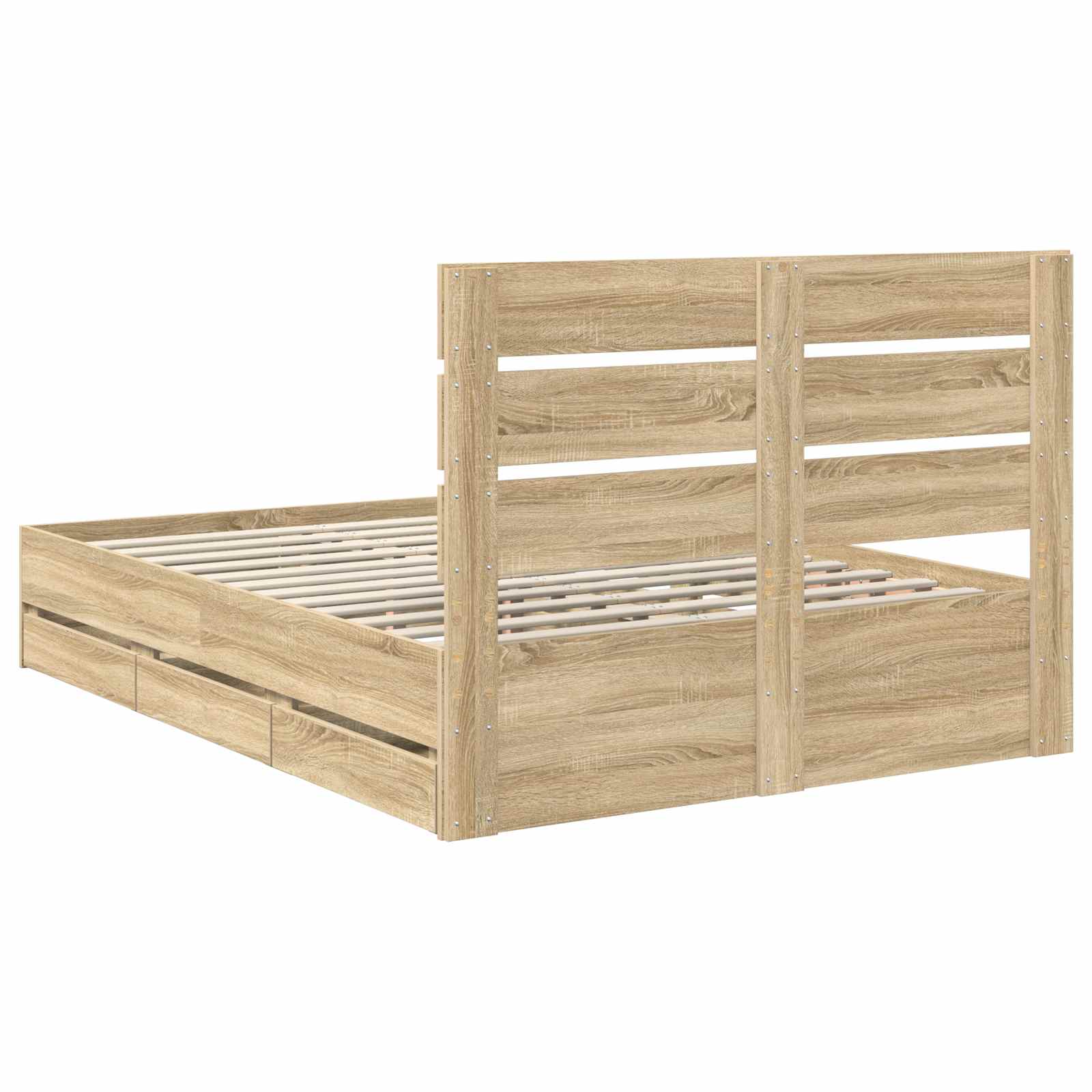 Bed Frame with Drawer Sonoma Oak 150 x 200 cm Engineered Wood