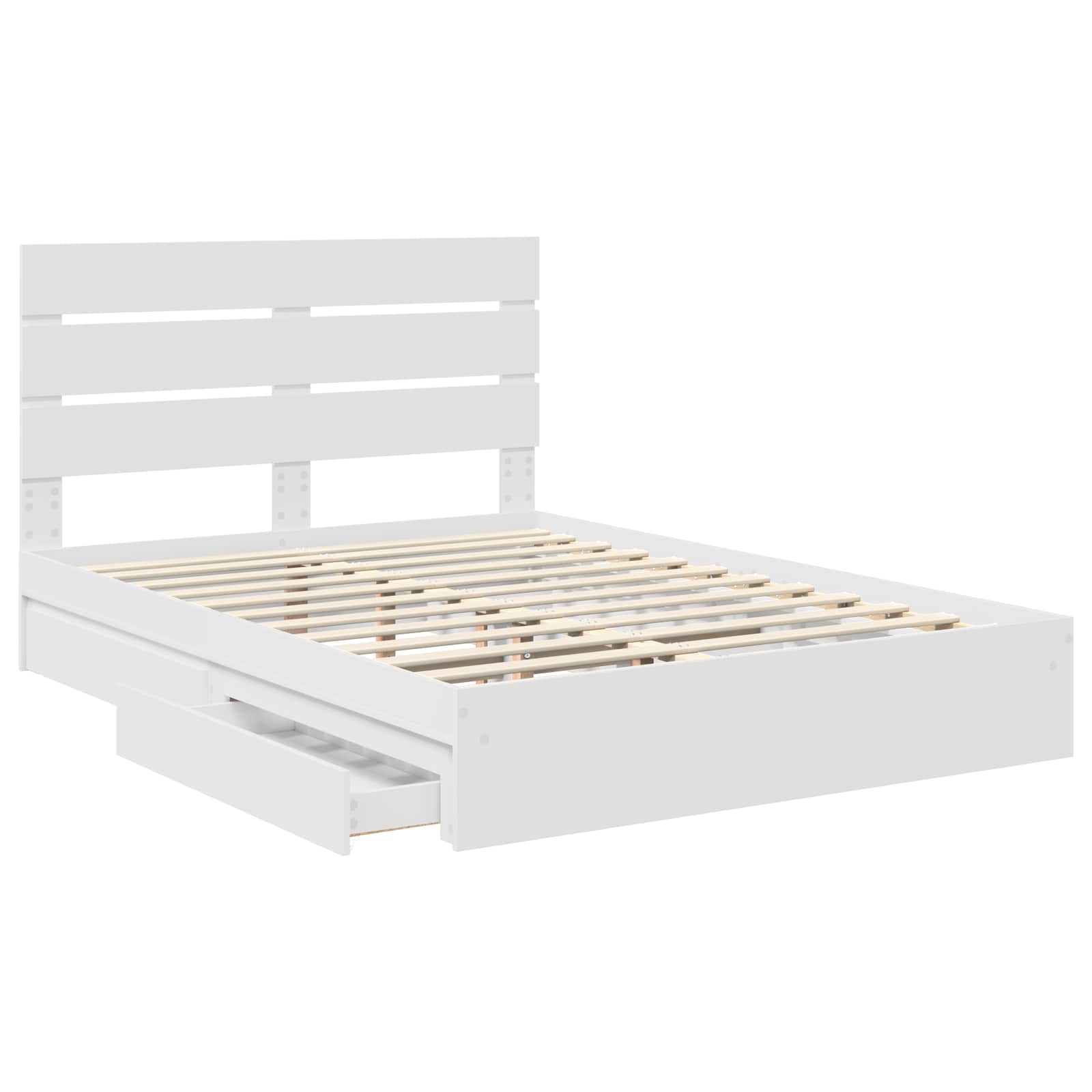 Storage Bed with Headboard White 150 x 200 cm Engineered Wood