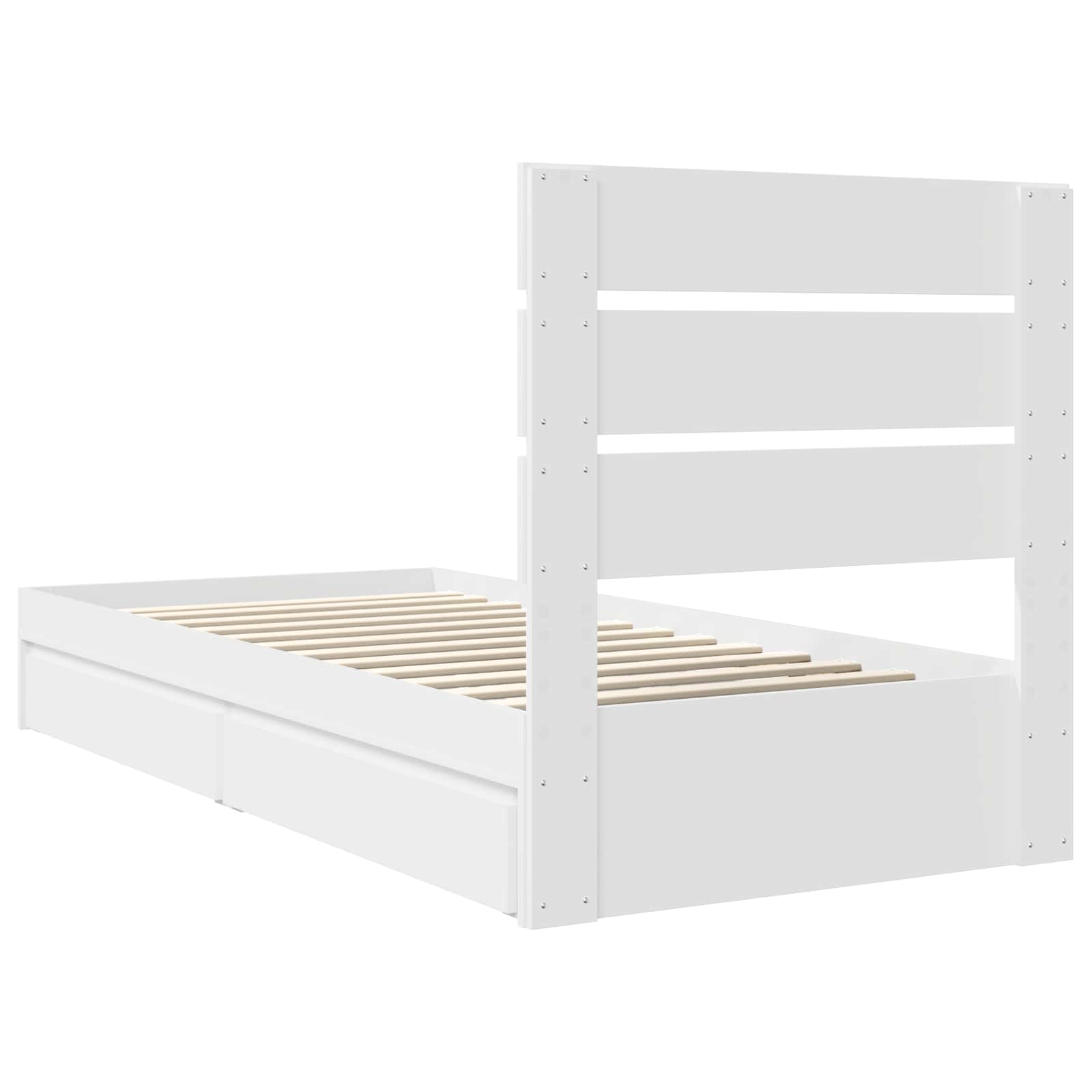 Storage Bed with Headboard White 90 x 190 cm Engineered Wood