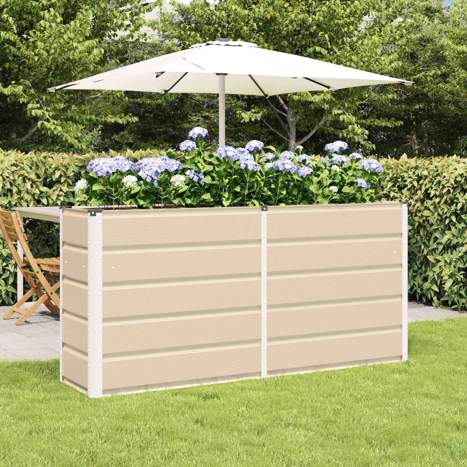 Planter Ivory 160 x 40 x 75 cm Steel