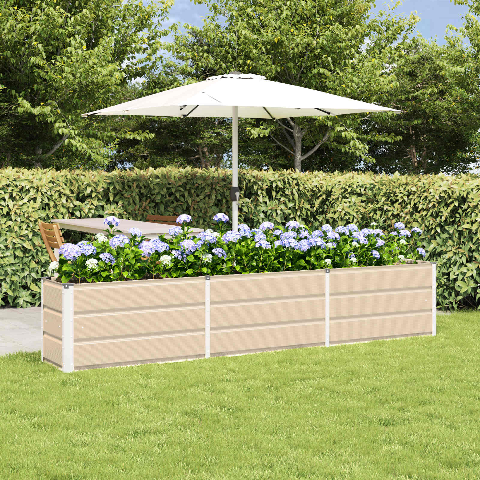 Planter Ivory 240 x 40 x 45 cm Steel