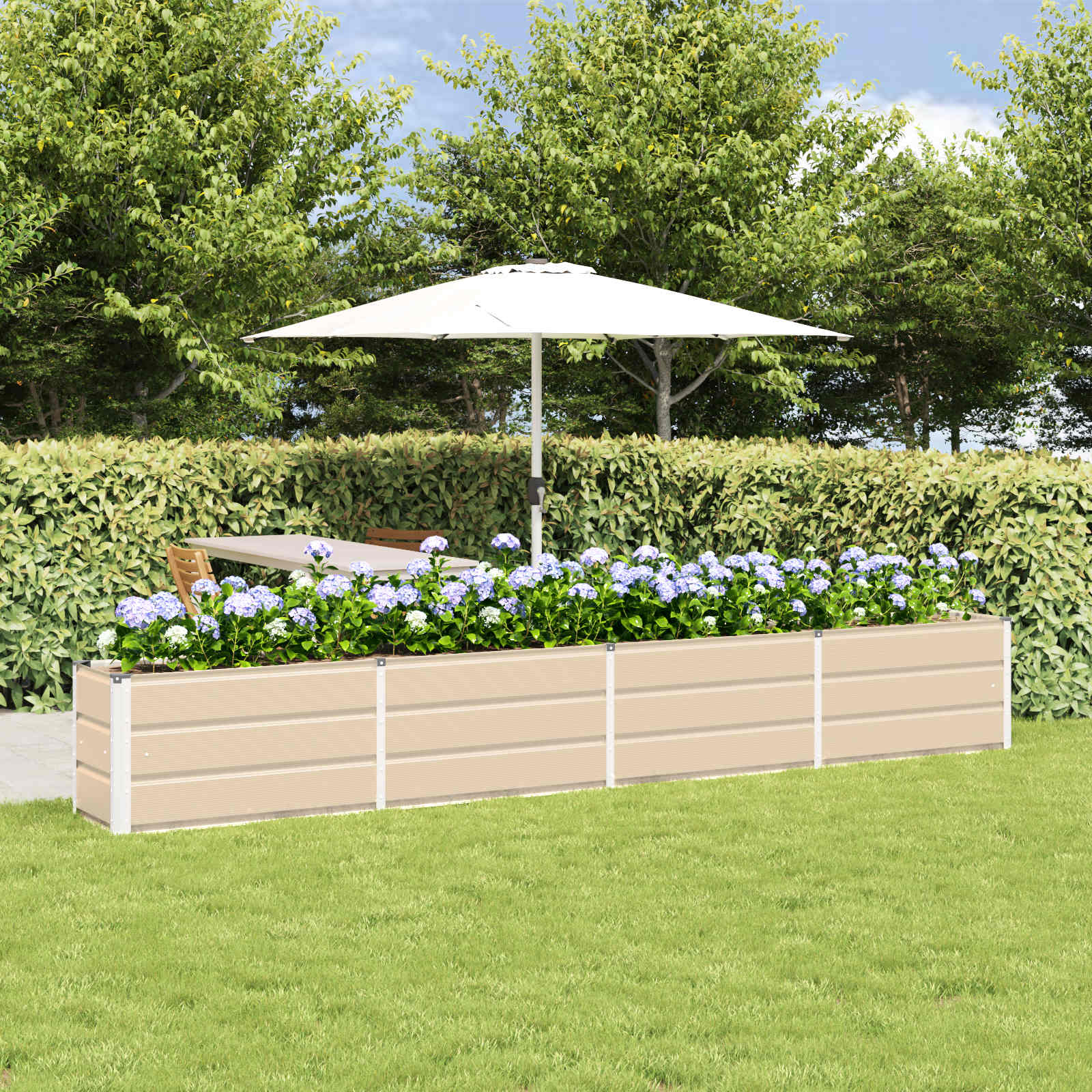 Planter Ivory 320 x 40 x 45 cm Steel