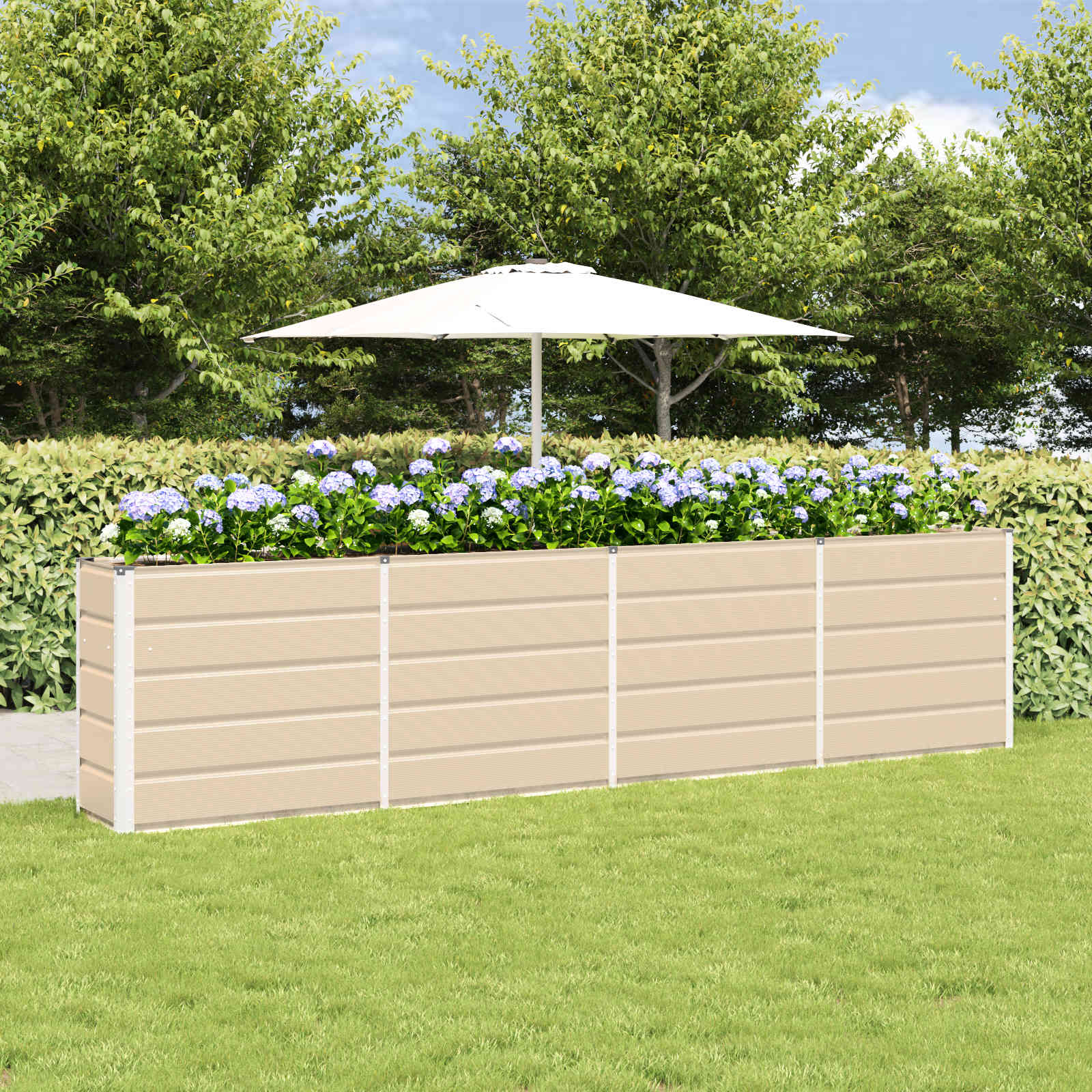 Planter Ivory 320 x 40 x 75 cm Steel