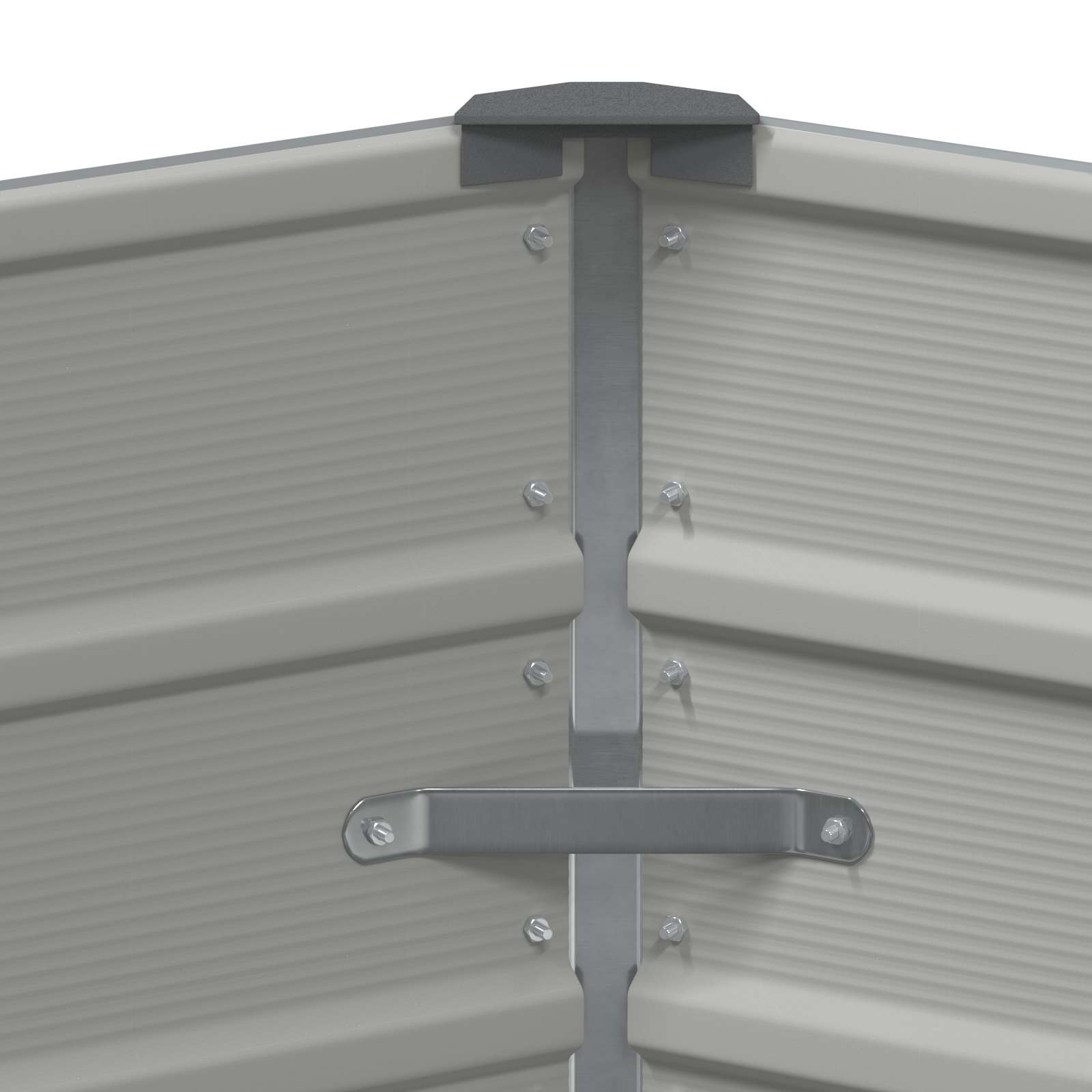 Planter Light Grey 129 x 129 x 45 cm Steel
