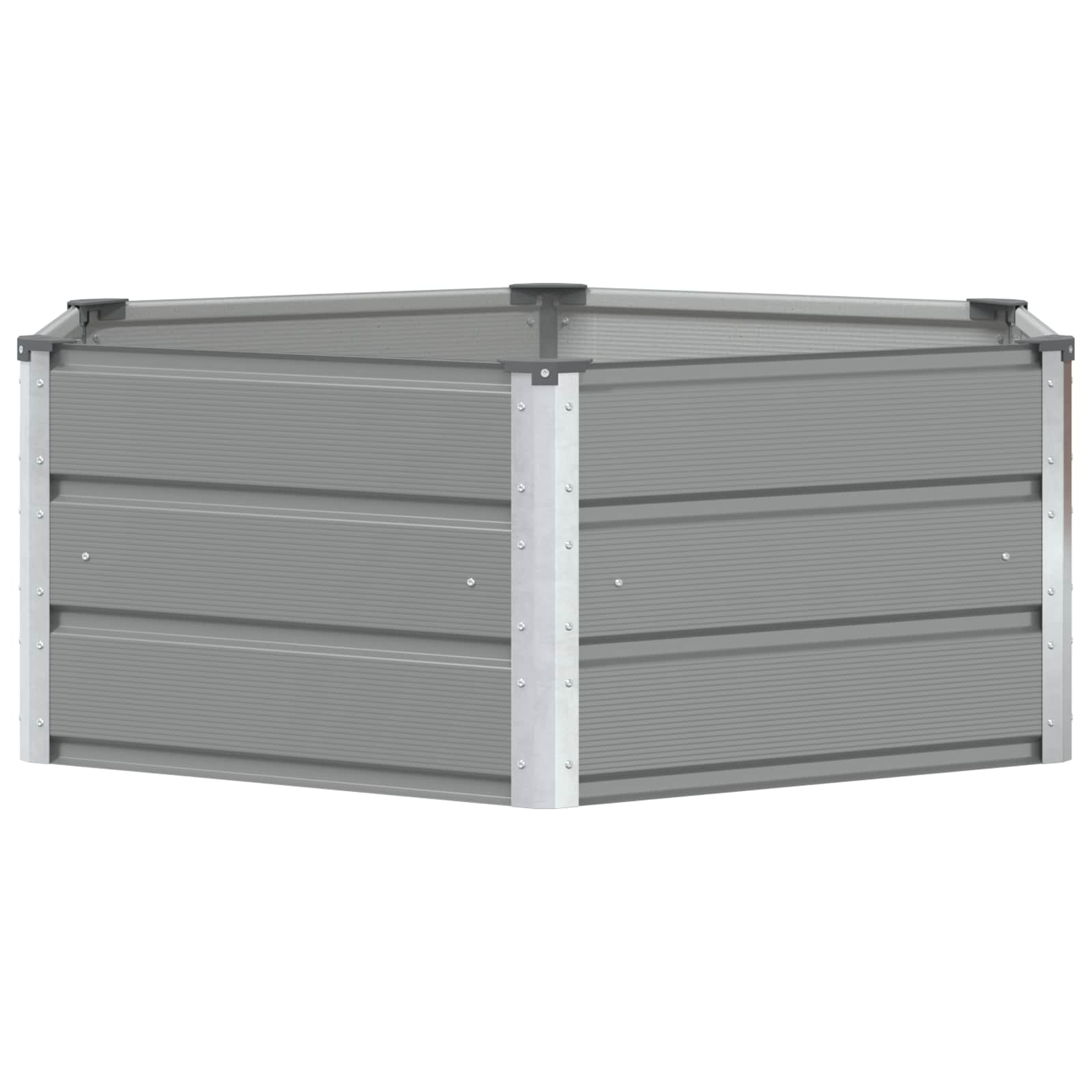 Planter Light Grey 129 x 129 x 45 cm Steel