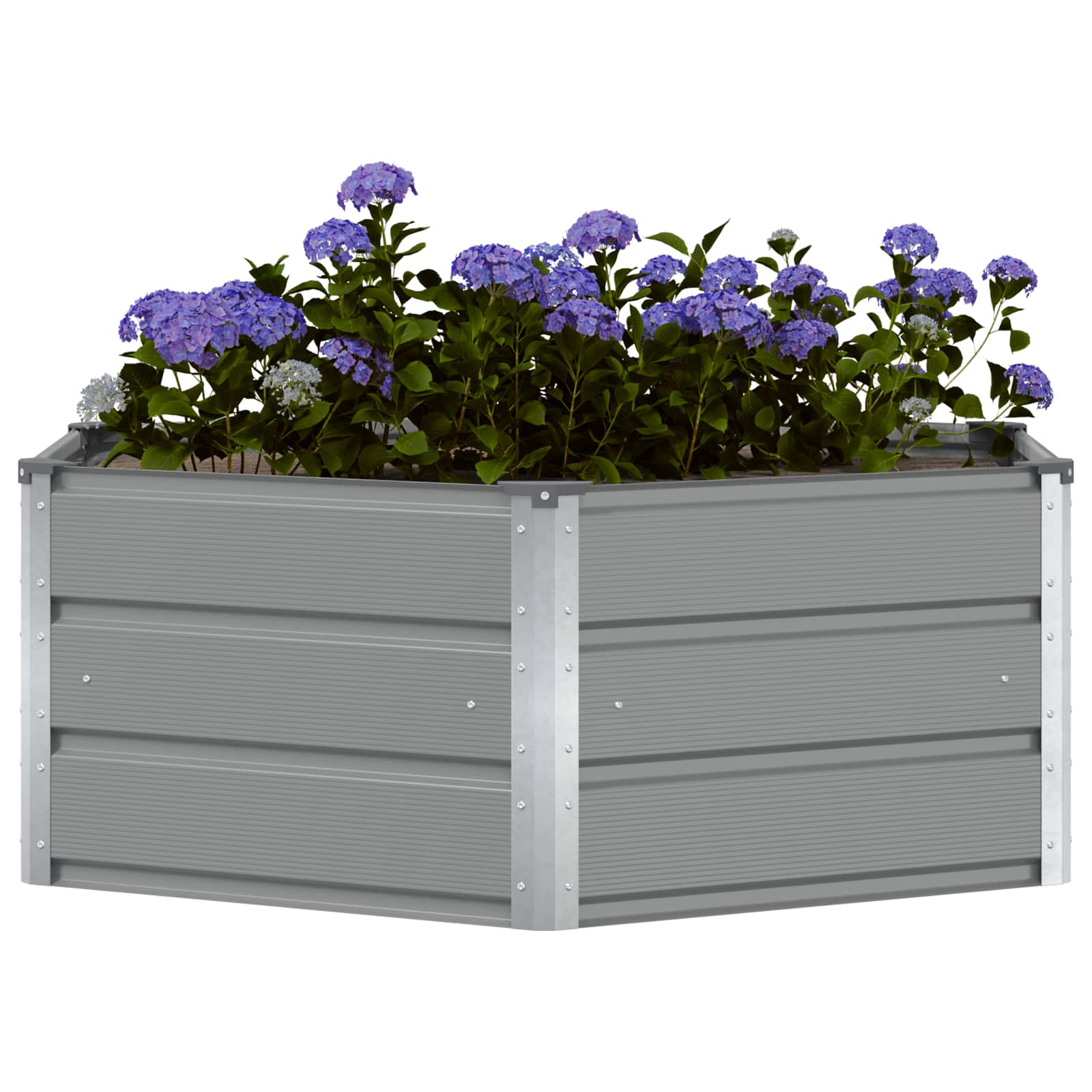 Planter Light Grey 129 x 129 x 45 cm Steel