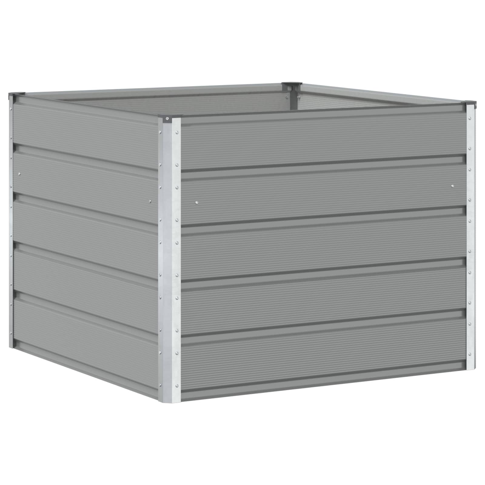 Planter Light Grey 100 x 100 x 75 cm Steel