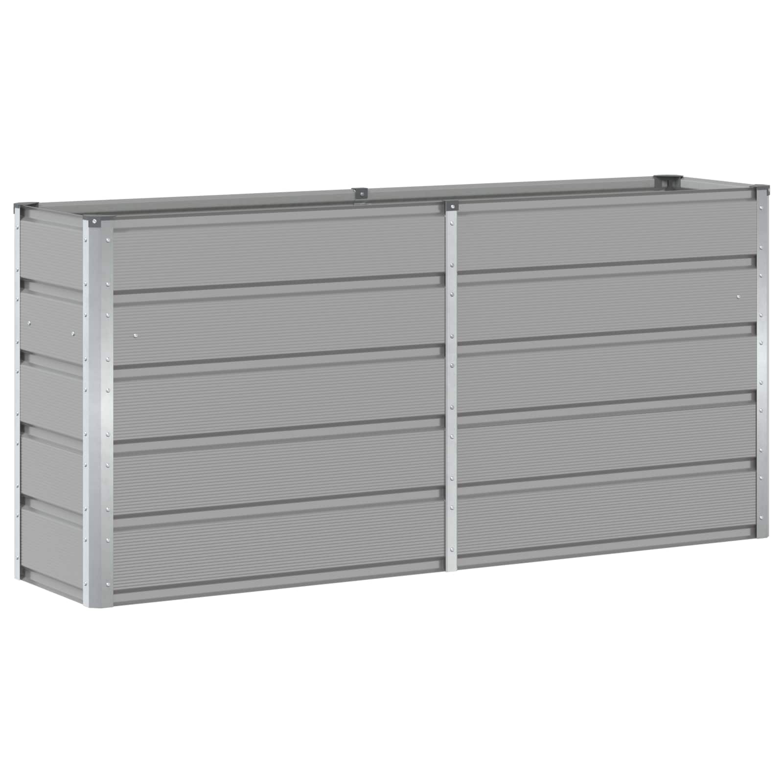 Planter Light Grey 160 x 40 x 75 cm Steel
