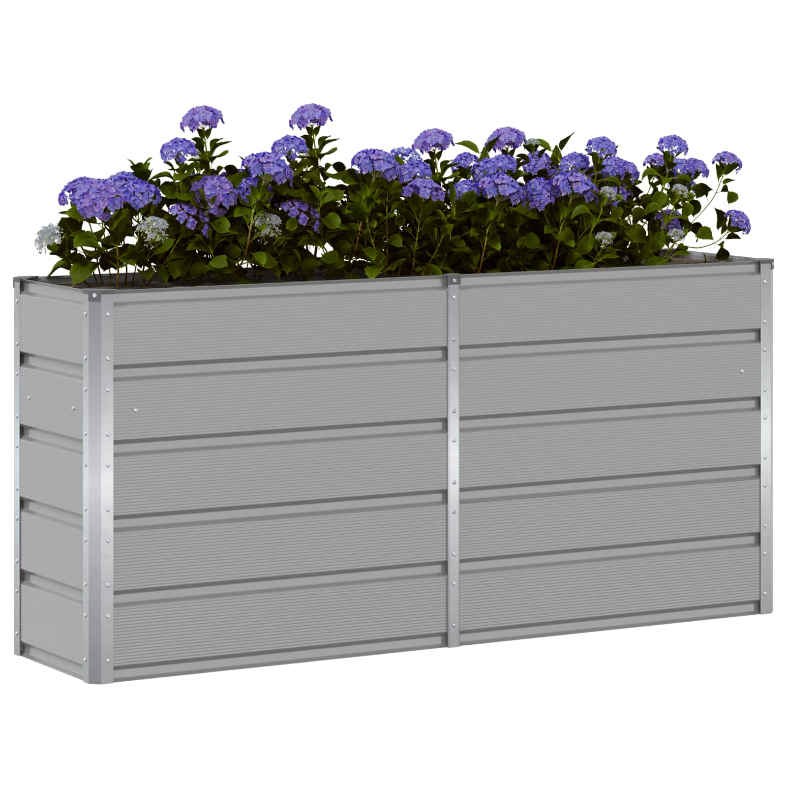 Planter Light Grey 160 x 40 x 75 cm Steel