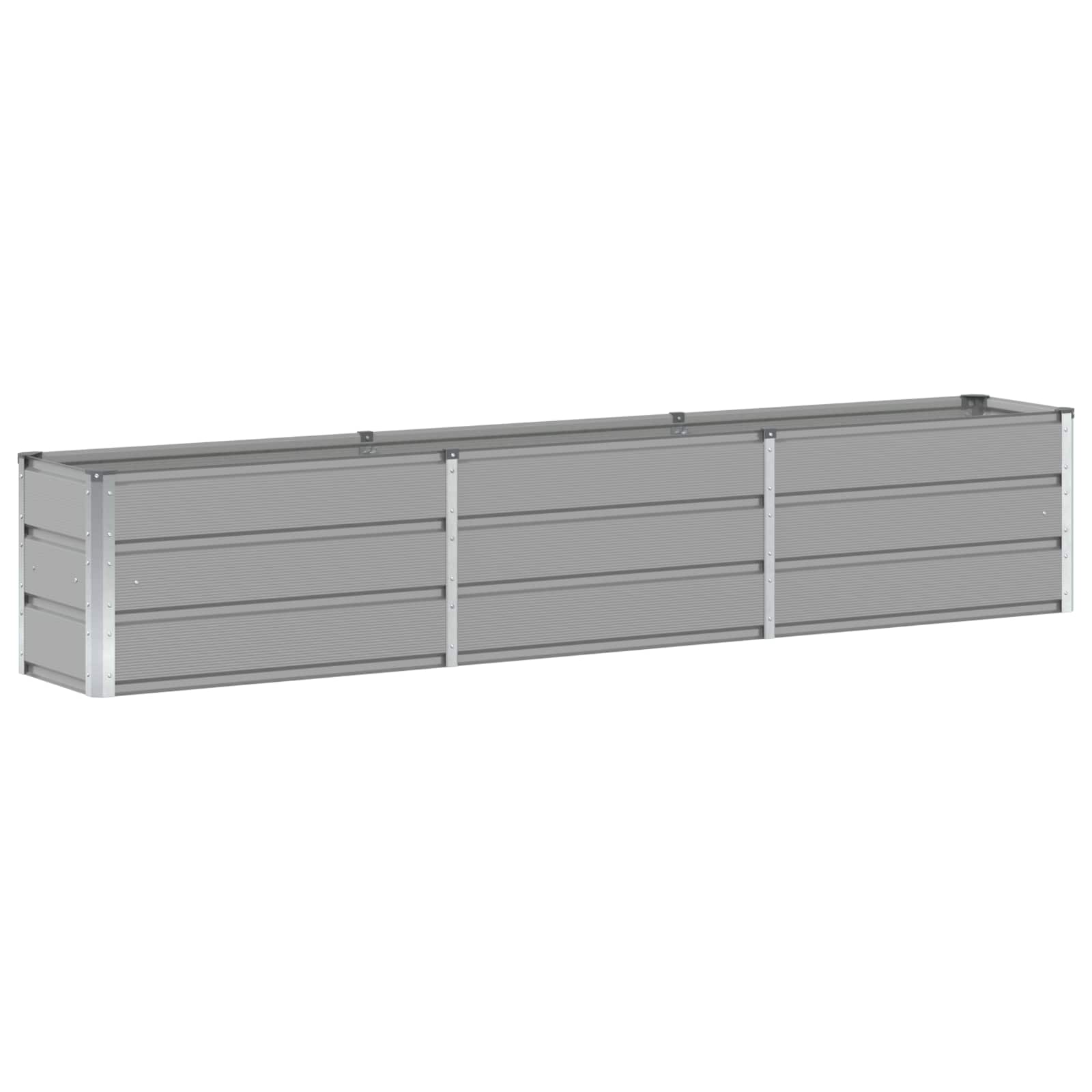 Planter Light Grey 240 x 40 x 45 cm Steel