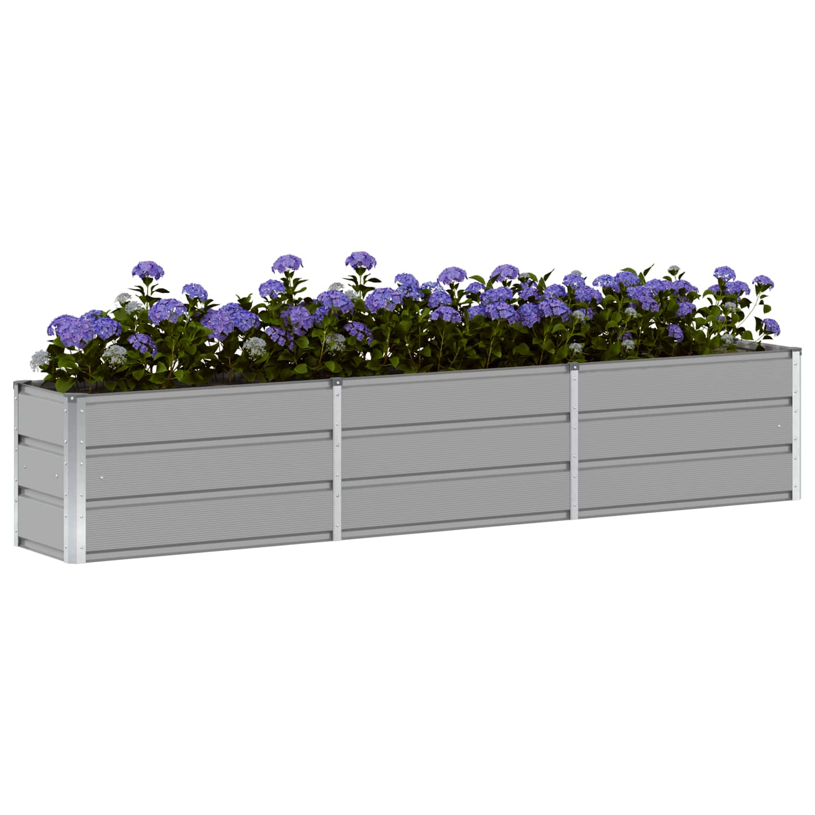 Planter Light Grey 240 x 40 x 45 cm Steel