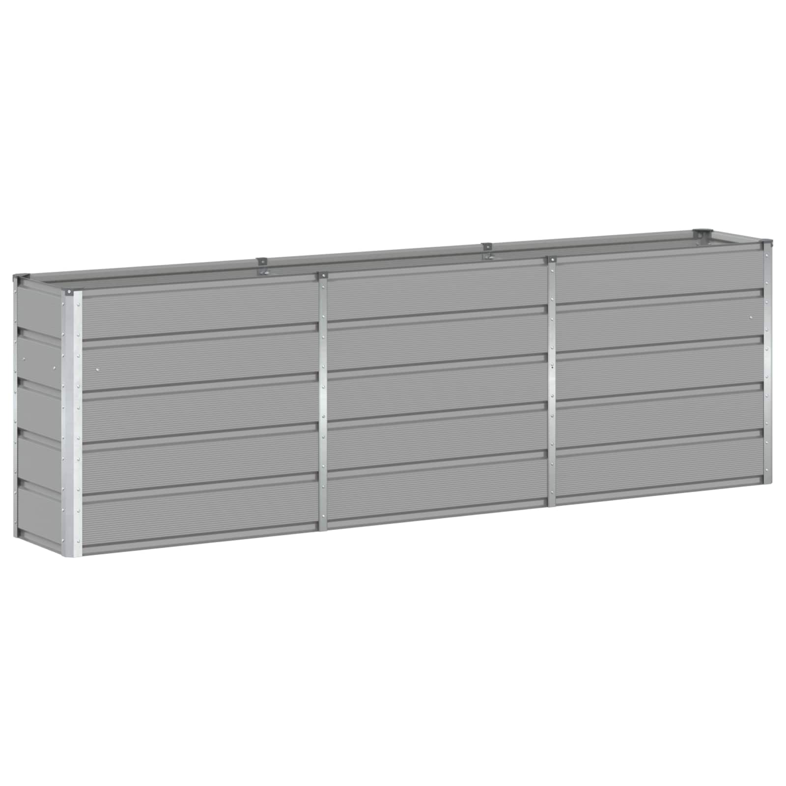 Planter Light Grey 240 x 40 x 75 cm Steel