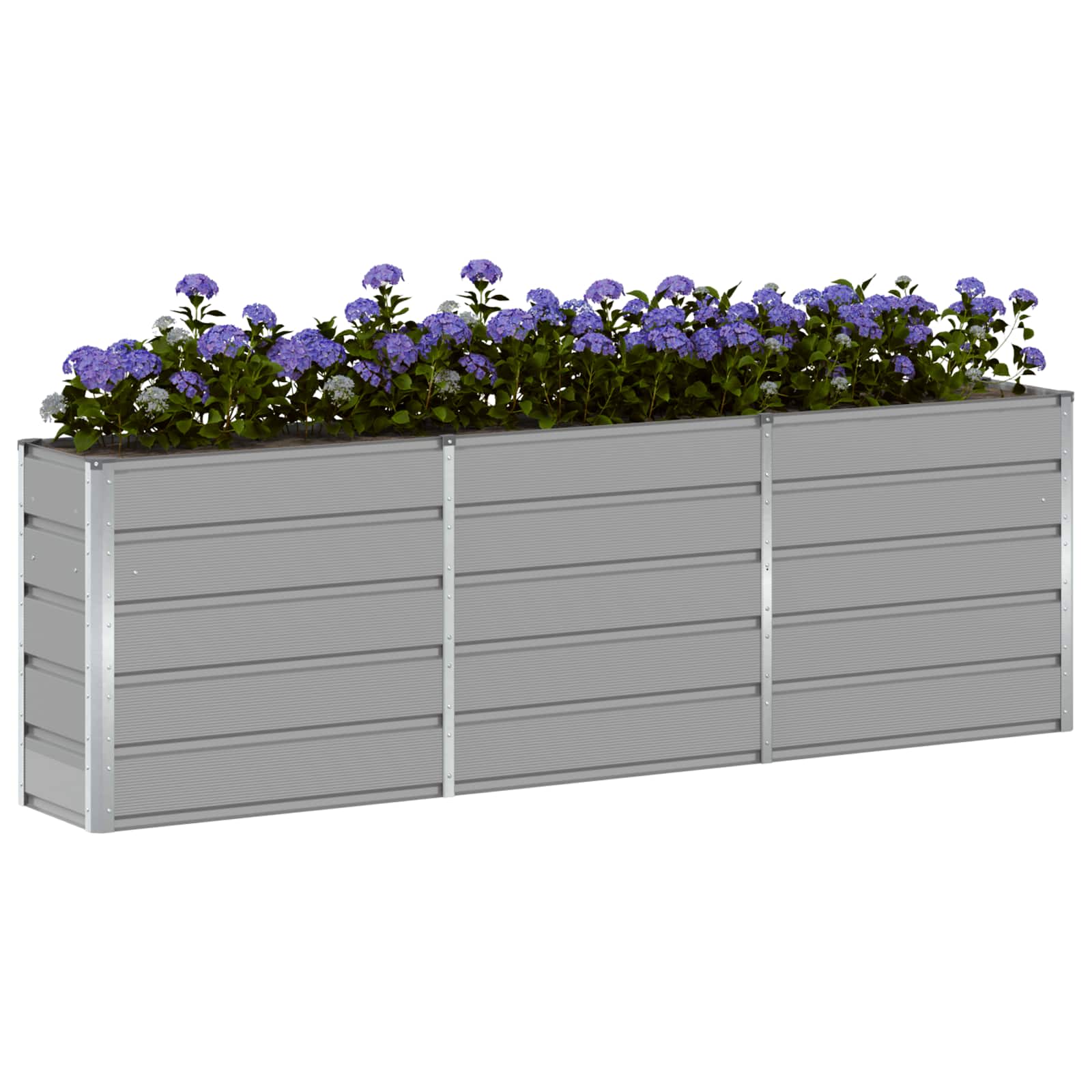 Planter Light Grey 160 x 40 x 75 cm Steel