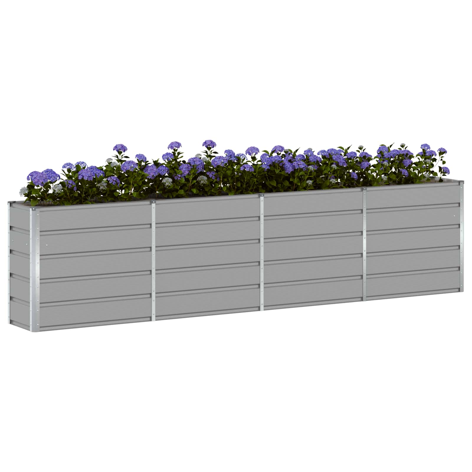 Planter Light Grey 160 x 40 x 75 cm Steel