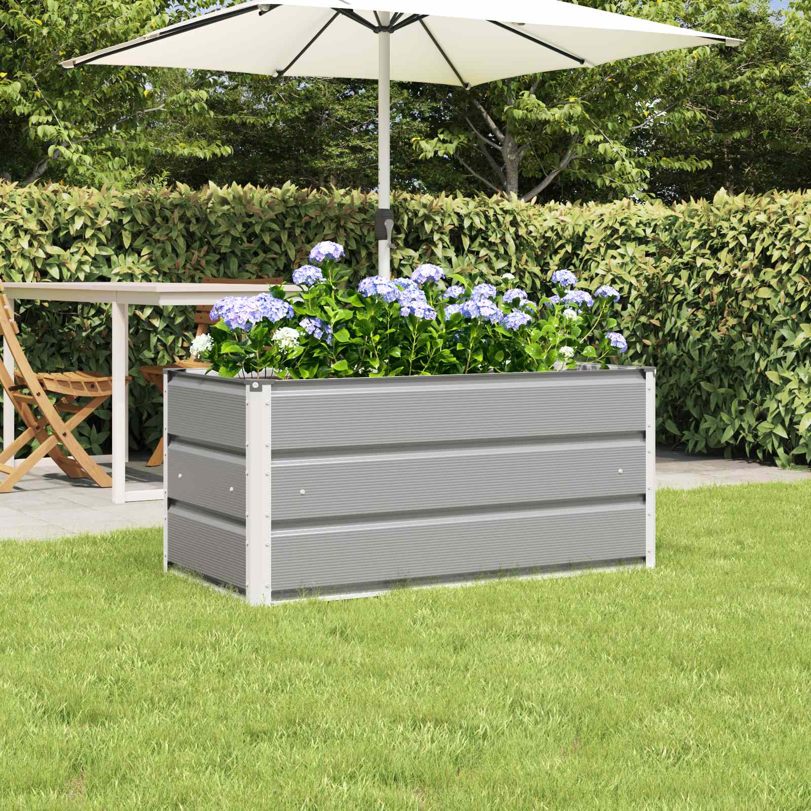 Planter Light Grey 100 x 50 x 45 cm Galvanised Steel