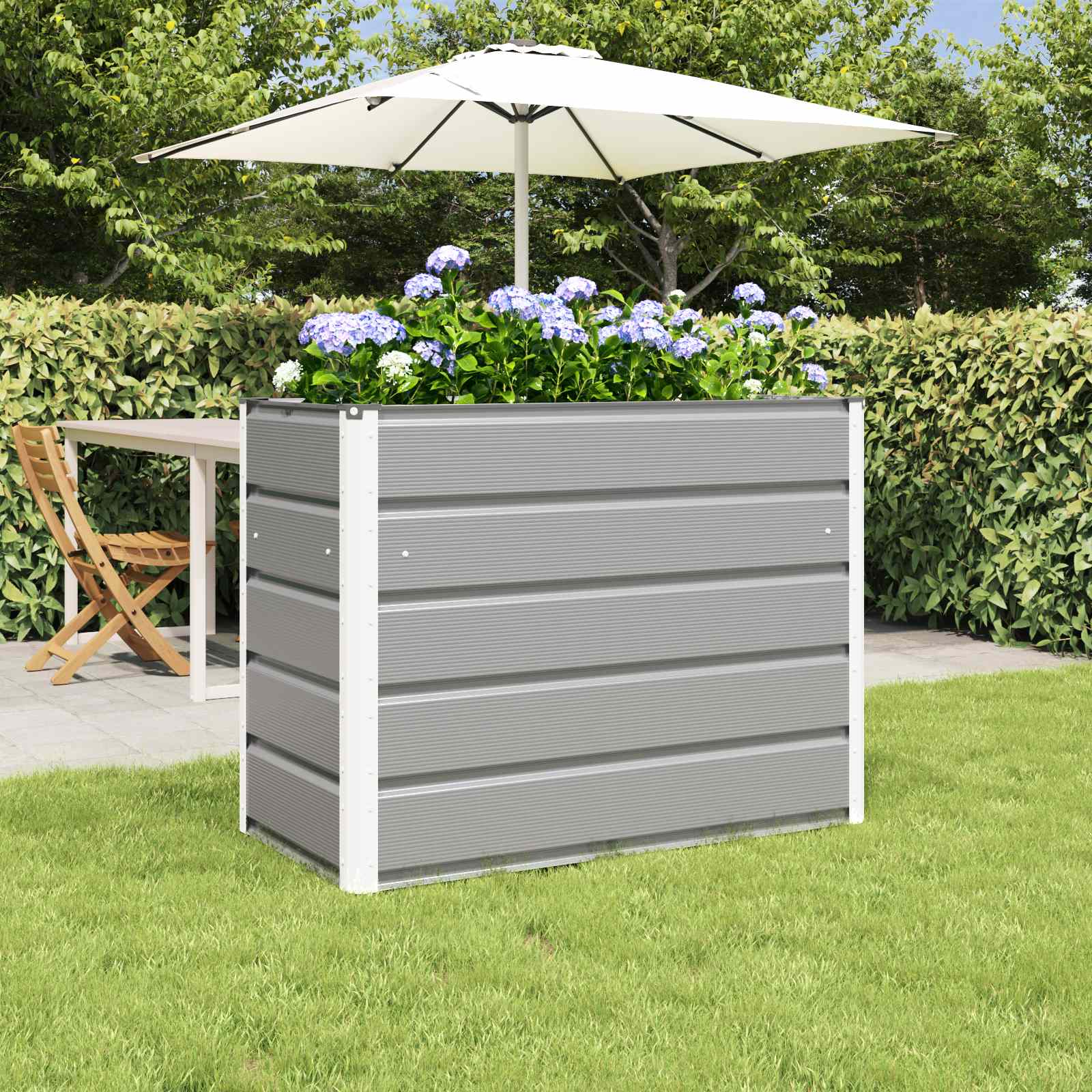 Planter Light Grey 100 x 50 x 77 cm Galvanised Steel