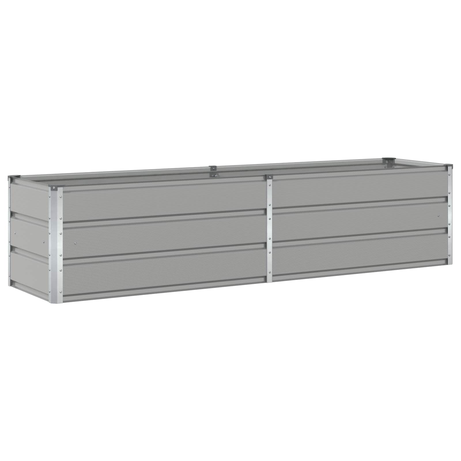 Planter Light Grey 195 x 50 x 45 cm Galvanised Steel