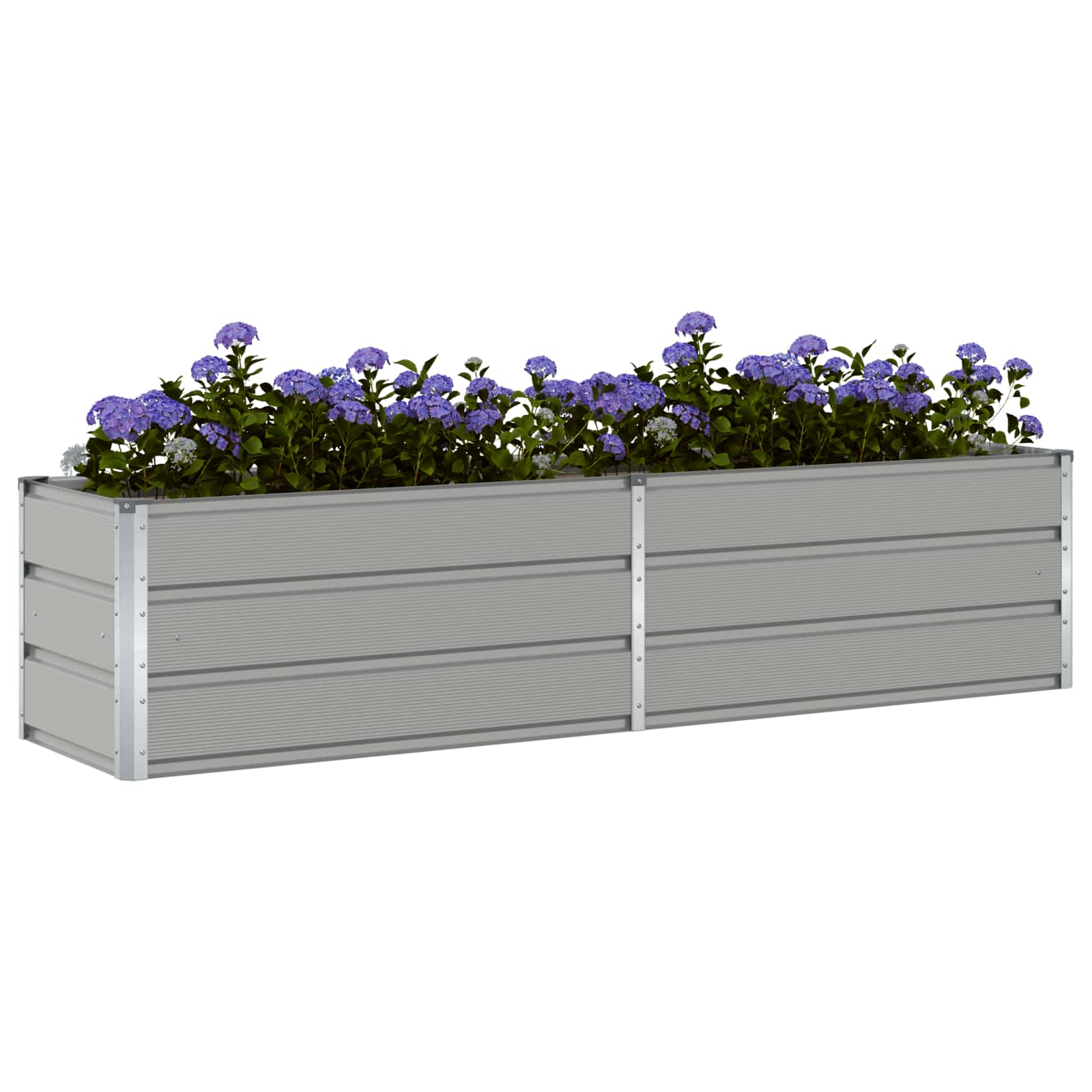 Planter Light Grey 195 x 50 x 45 cm Galvanised Steel