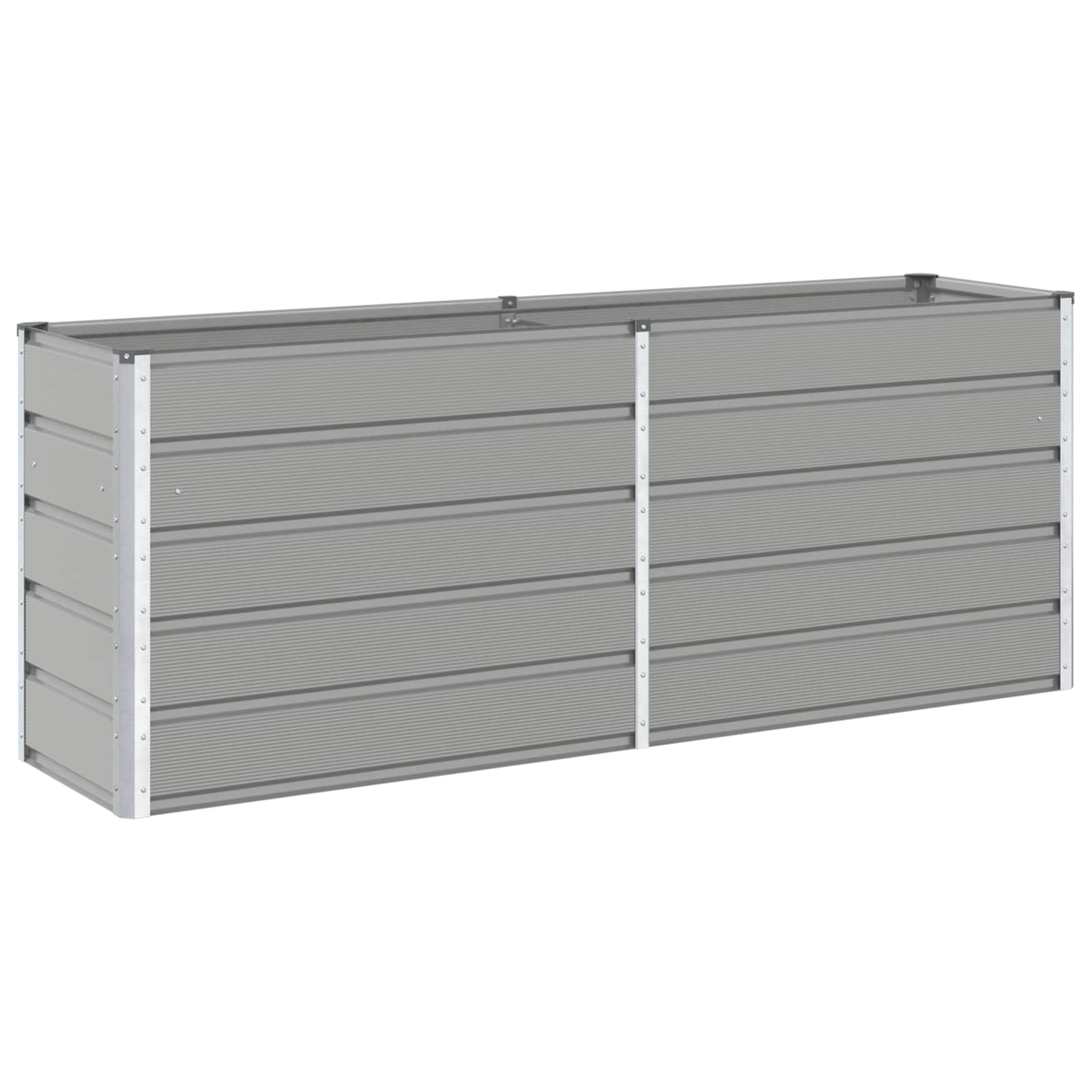 Planter Light Grey 195 x 50 x 75 cm Galvanised Steel