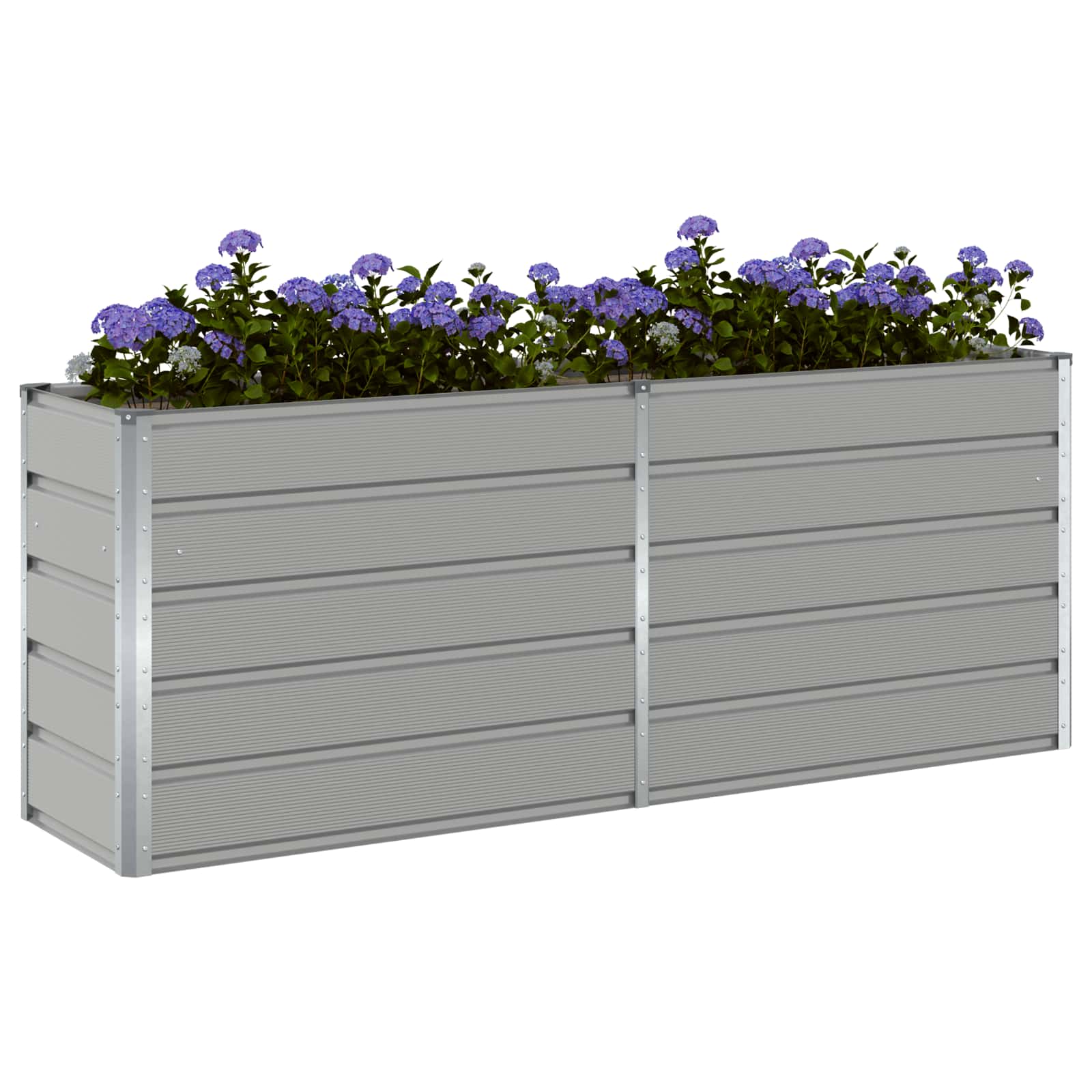 Planter Light Grey 195 x 50 x 75 cm Galvanised Steel