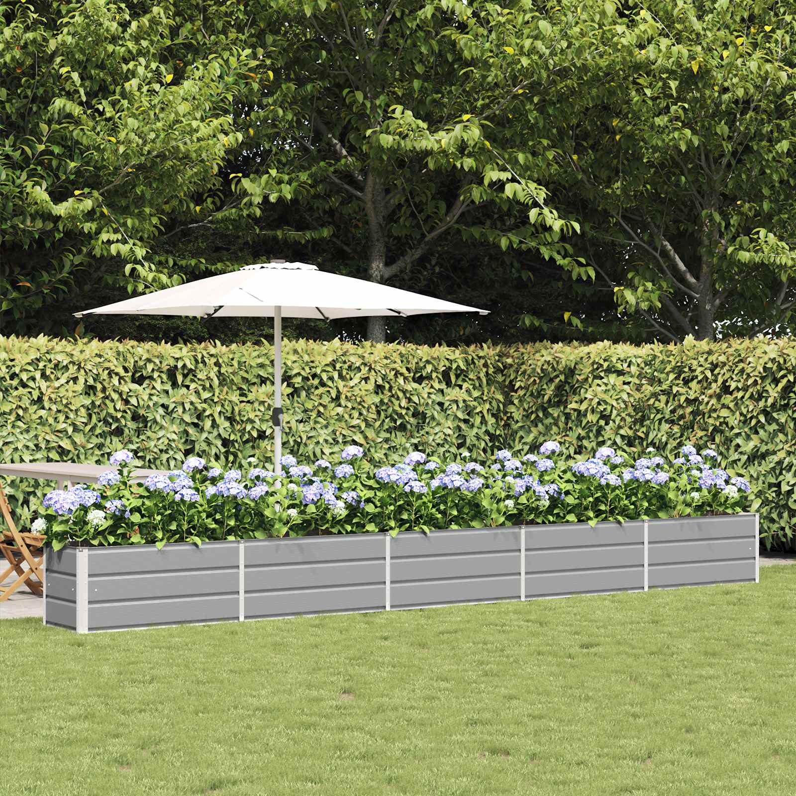 Planter Light Grey 480 x 50 x 45 cm Galvanised Steel