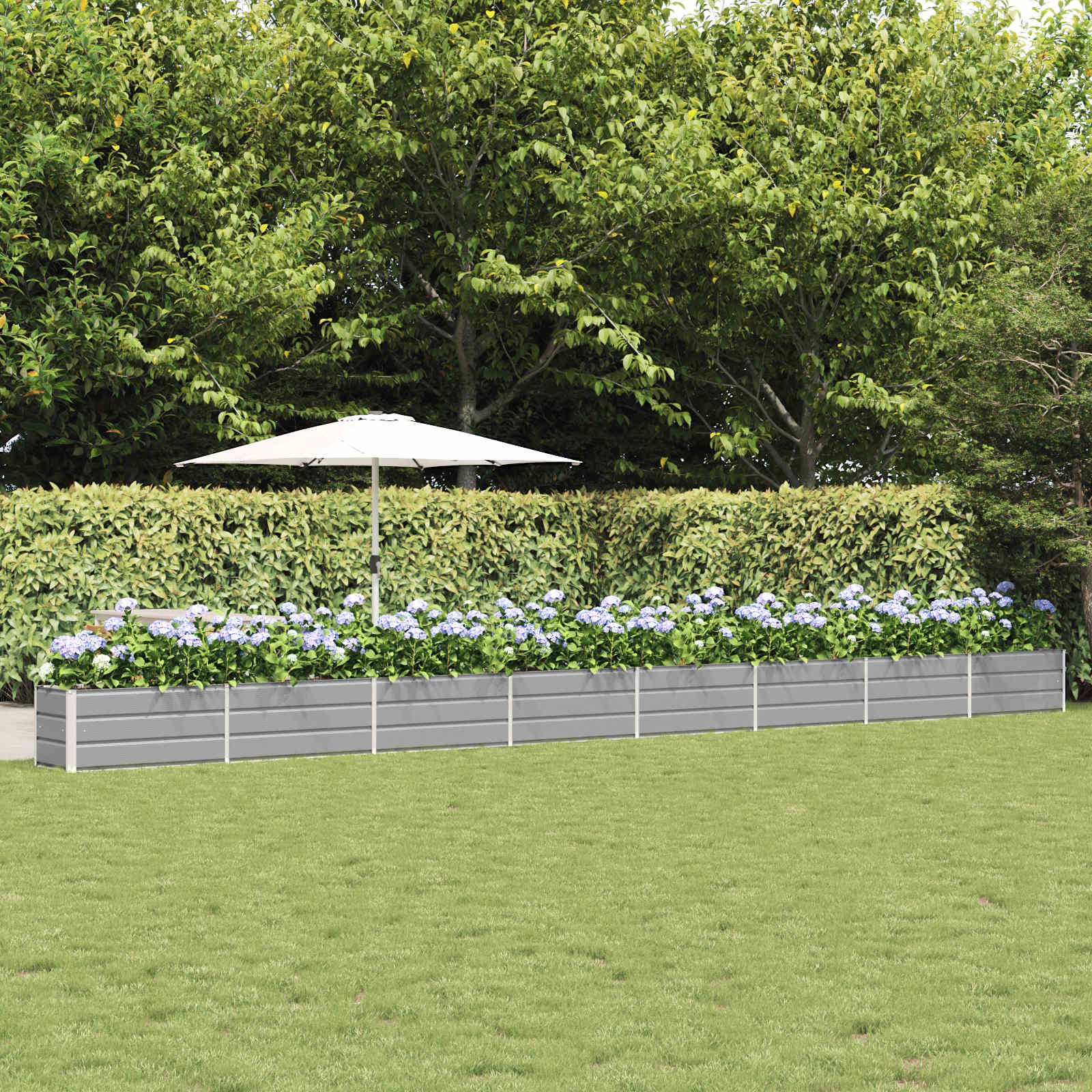 Planter Light Grey 770 x 50 x 45 cm Galvanised Steel