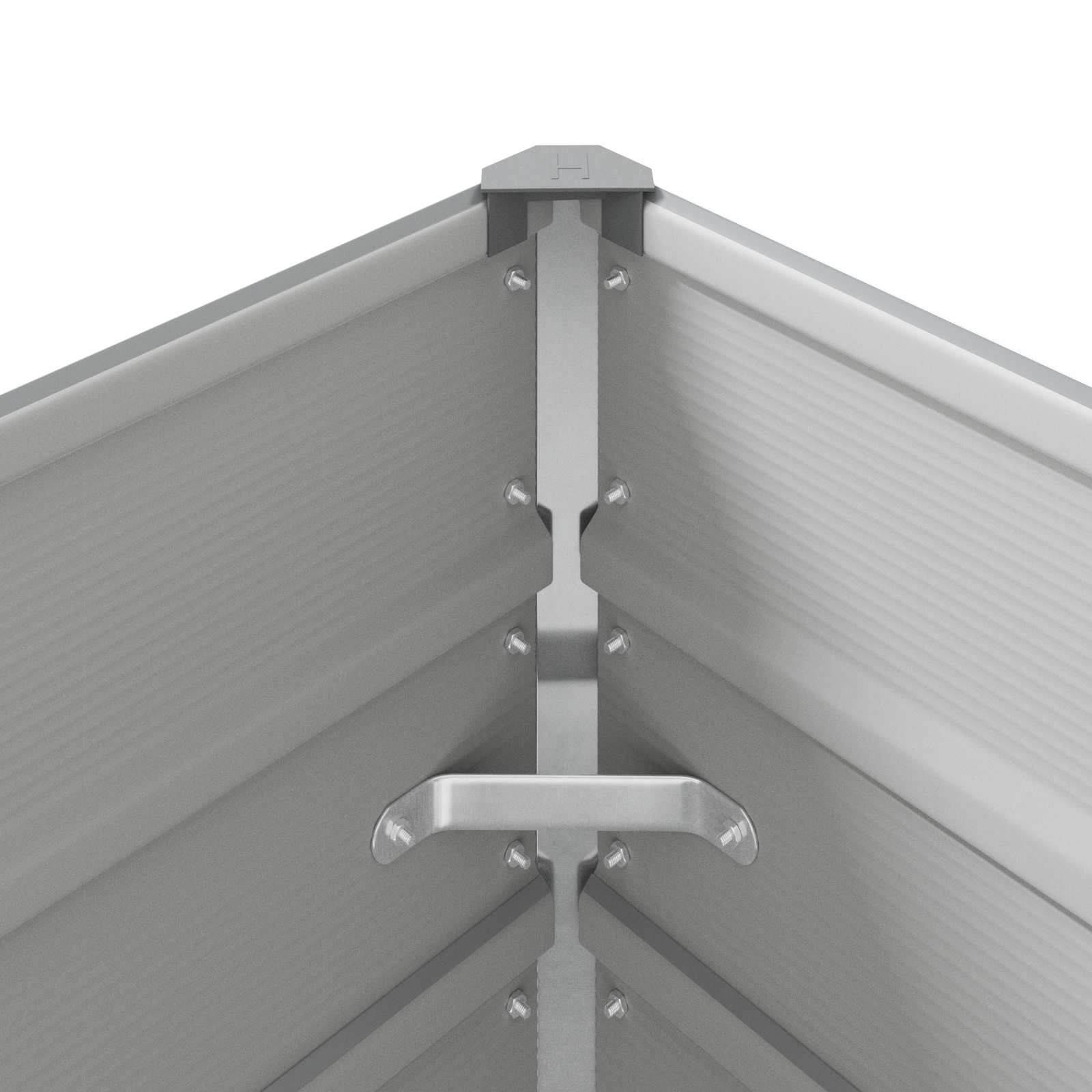 Planter Light Grey 195 x 100 x 45 cm Galvanised Steel